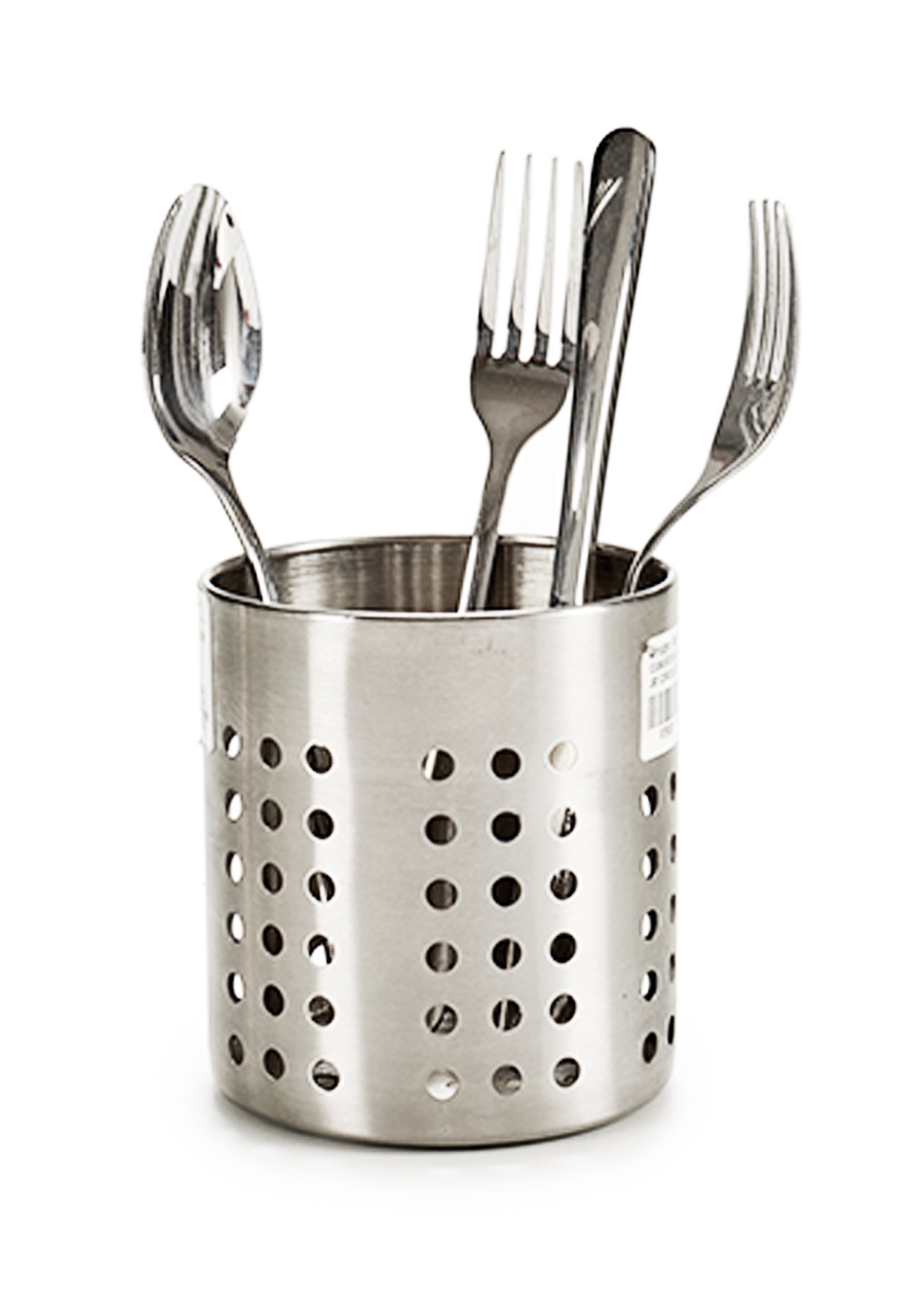 Kitchen Tools Besteckhalter BESTECKHALTER aus Edelstahl Ø12cm rund Küchenutensilienhalter 07, 13,5cm hoch Besteckkorb Abtropfkorb Korb Besteck