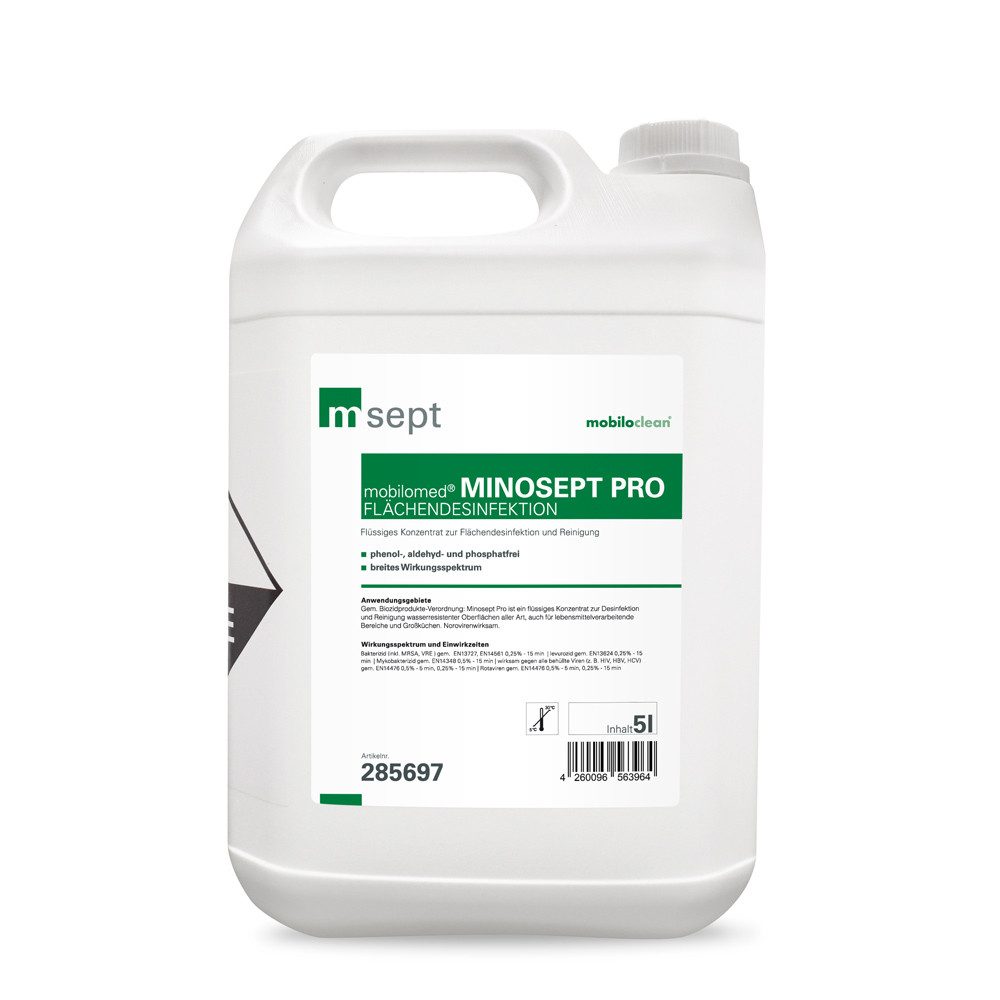 Mobiloclean msept Minosept Pro Flüssiges Konzentrat zur Flächendesinfektion und Re Oberflächen-Desinfektionsmittel