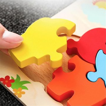 Lubgitsr Lernspielzeug Holzpuzzle Baby, 4 Stück Holzspielzeug, Steckpuzzle Holz Spielzeug (4-St)