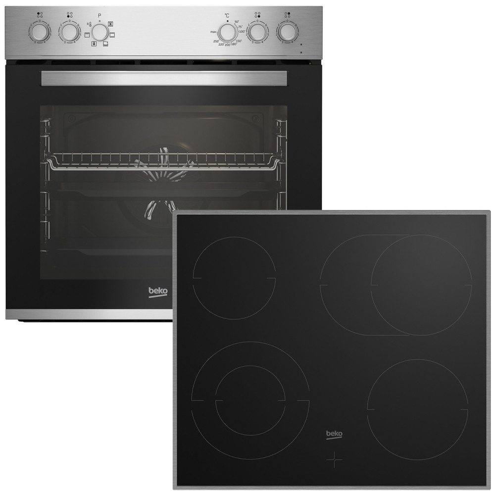 BEKO Einbaubackofen BEKO BBUE12020X Einbauherd Set für Ihre Küche., Effiziente Heiztechnologie und elegantes Design