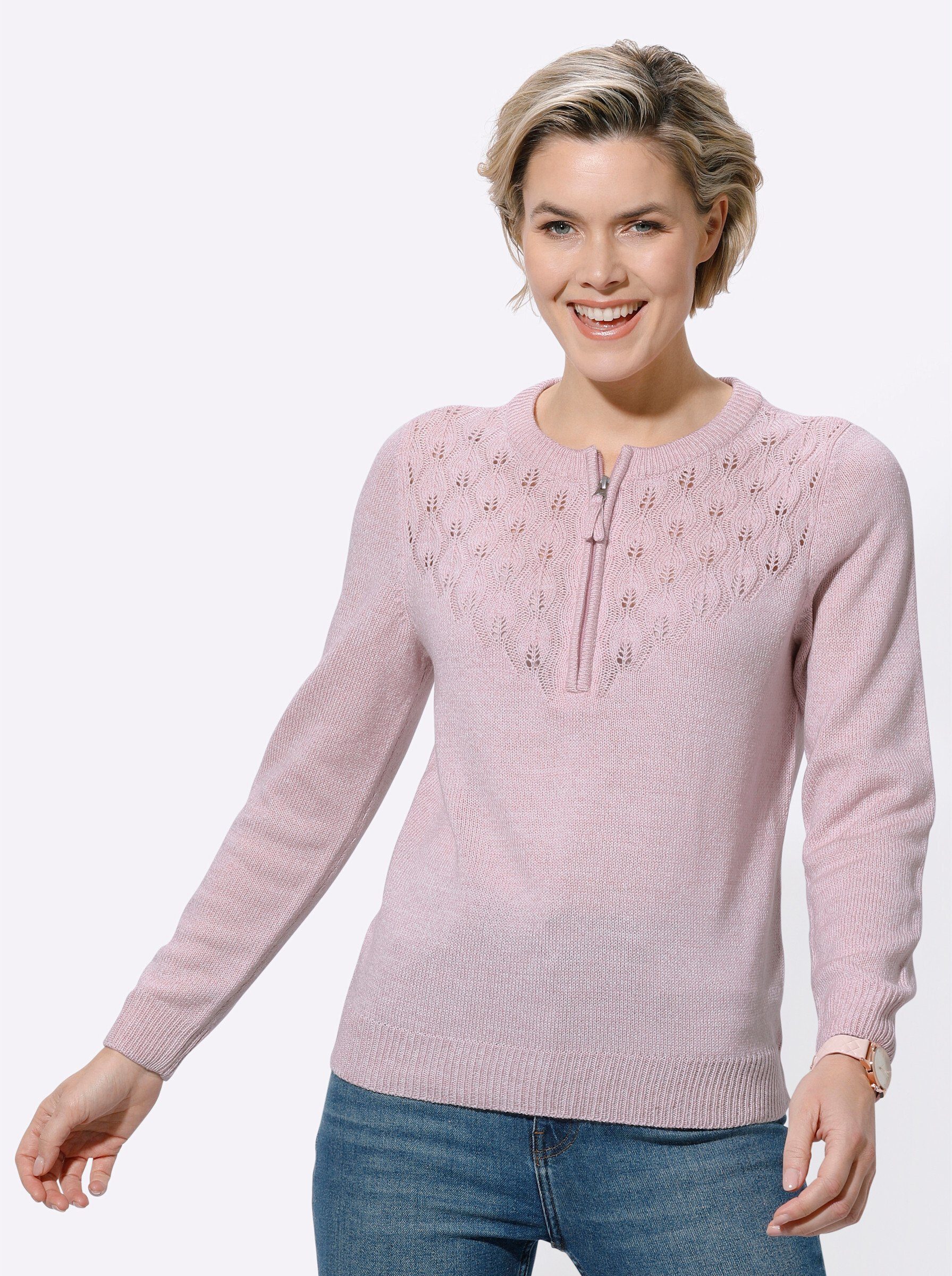 Strickpullover Pullover Langarm Ajour