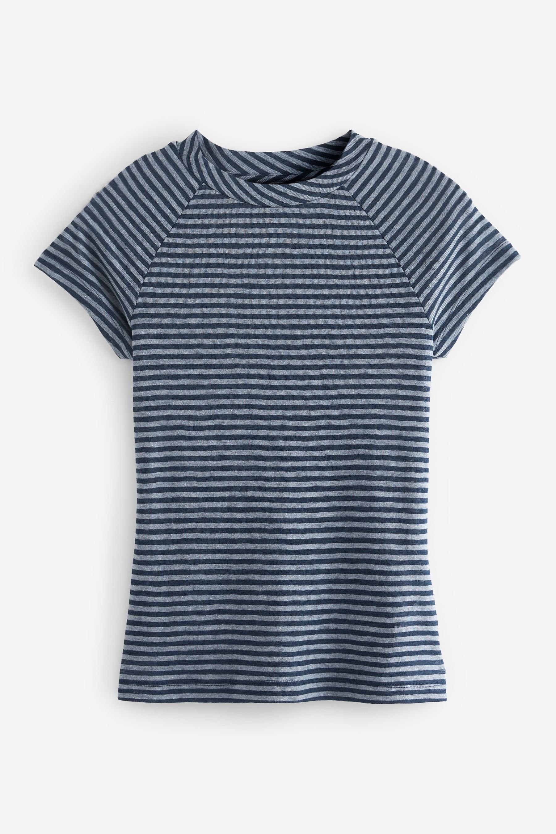 Next T-Shirt Kurzärmliges T-Shirt mit Raglanärmeln (1-tlg) Navy Blue Stripe | T-Shirts