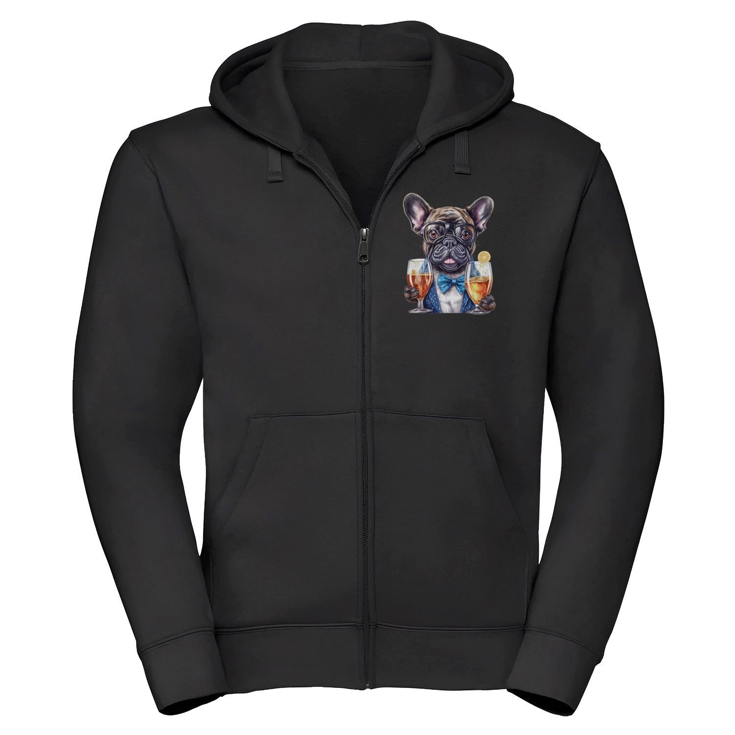 Bullyfriend Kapuzenpullover Bullyfriend Zipper Hoodie mit Französische Bulldogge Frontprint Mit Kapuze, Print