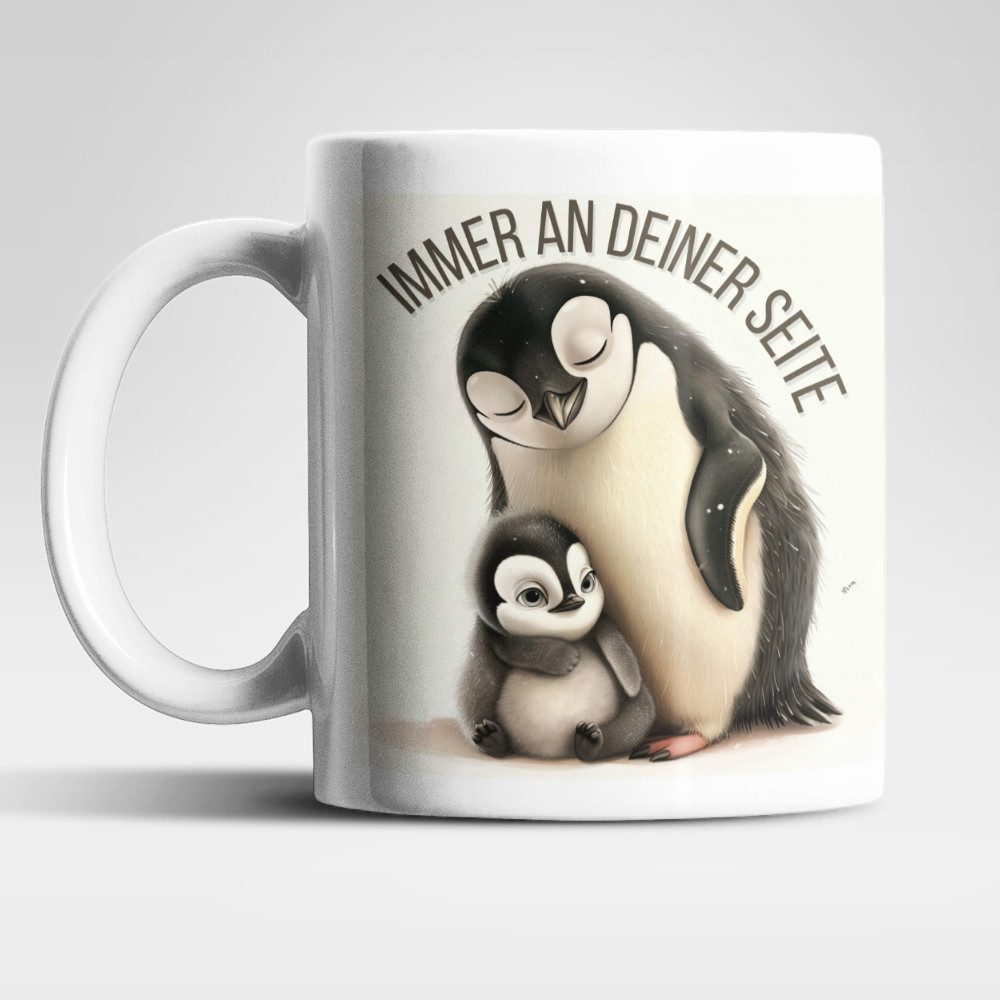 WS-Trend Tasse Pinguin Immer an deiner Seite Kaffeetasse Teetasse Geschenkidee 325 ml, Keramik