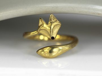 Villa Sorgenfrei Schmuckmanufaktur Silberring Fuchs Ring vergoldetes Sterling Silber. Von der Natur inspiriert (1-tlg)