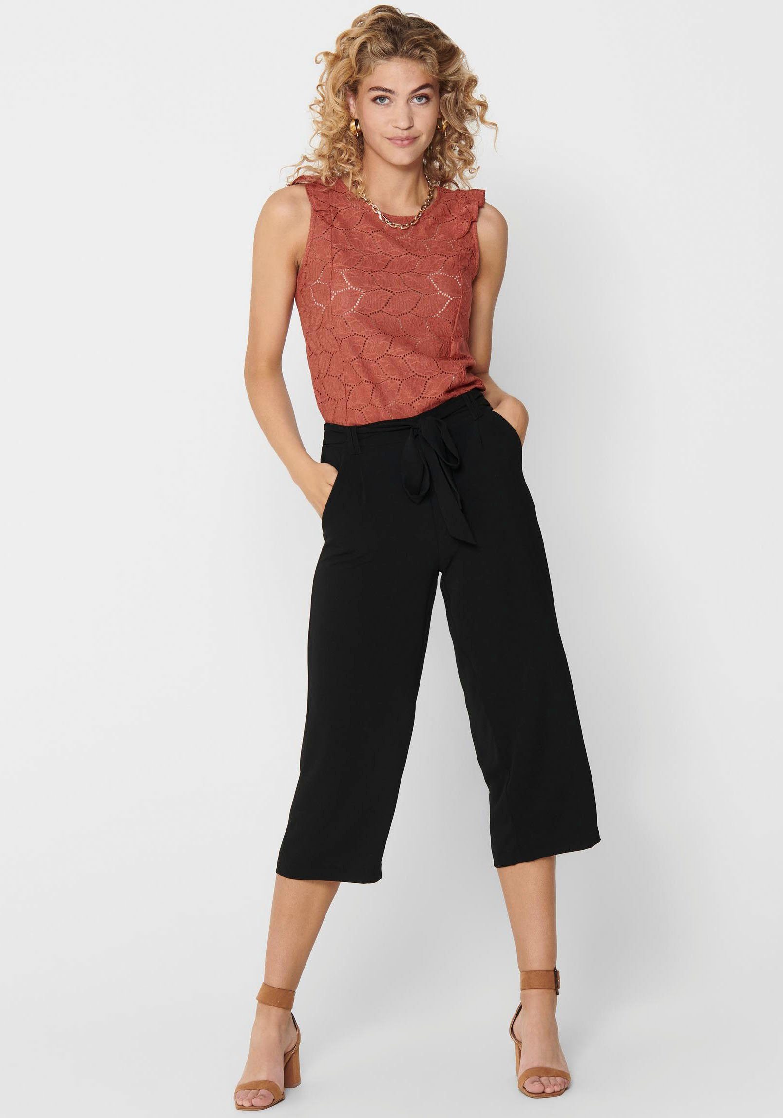 in ONLWINNER NOOS oder Design gestreiftem uni CULOTTE Black PTM PALAZZO PANT ONLY Palazzohose