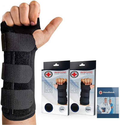 FeelGlad Handgelenkschutz »Handgelenkschiene, inkl. Anleitung vom Arzt - Handgelenkschutz mit stabiler Metallschiene - Handgelenkstütze für jede Hand - Karpaltunnelsyndrom-Schiene (links)«