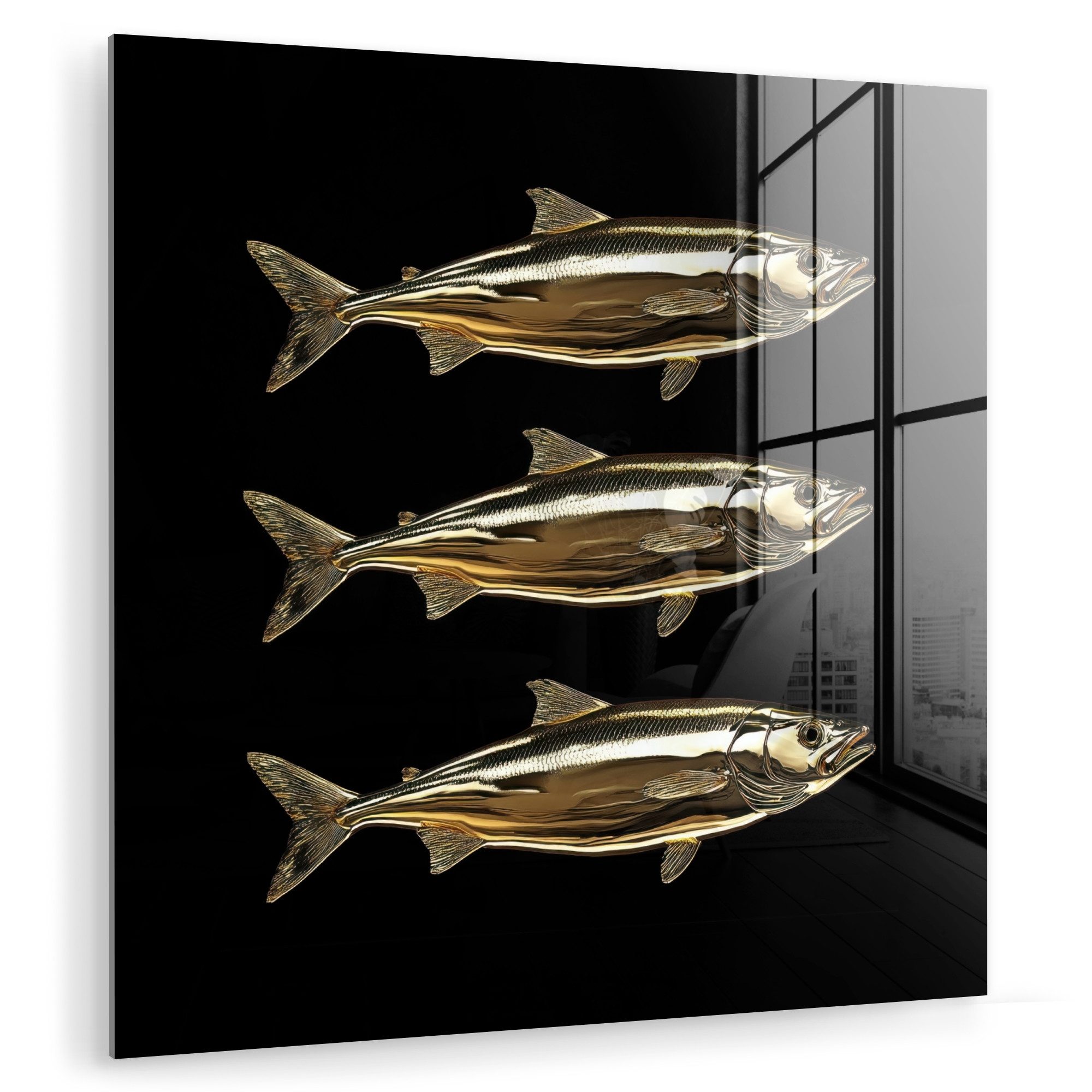MuchoWow Acrylglasbild Fische - Gold - günstig online kaufen