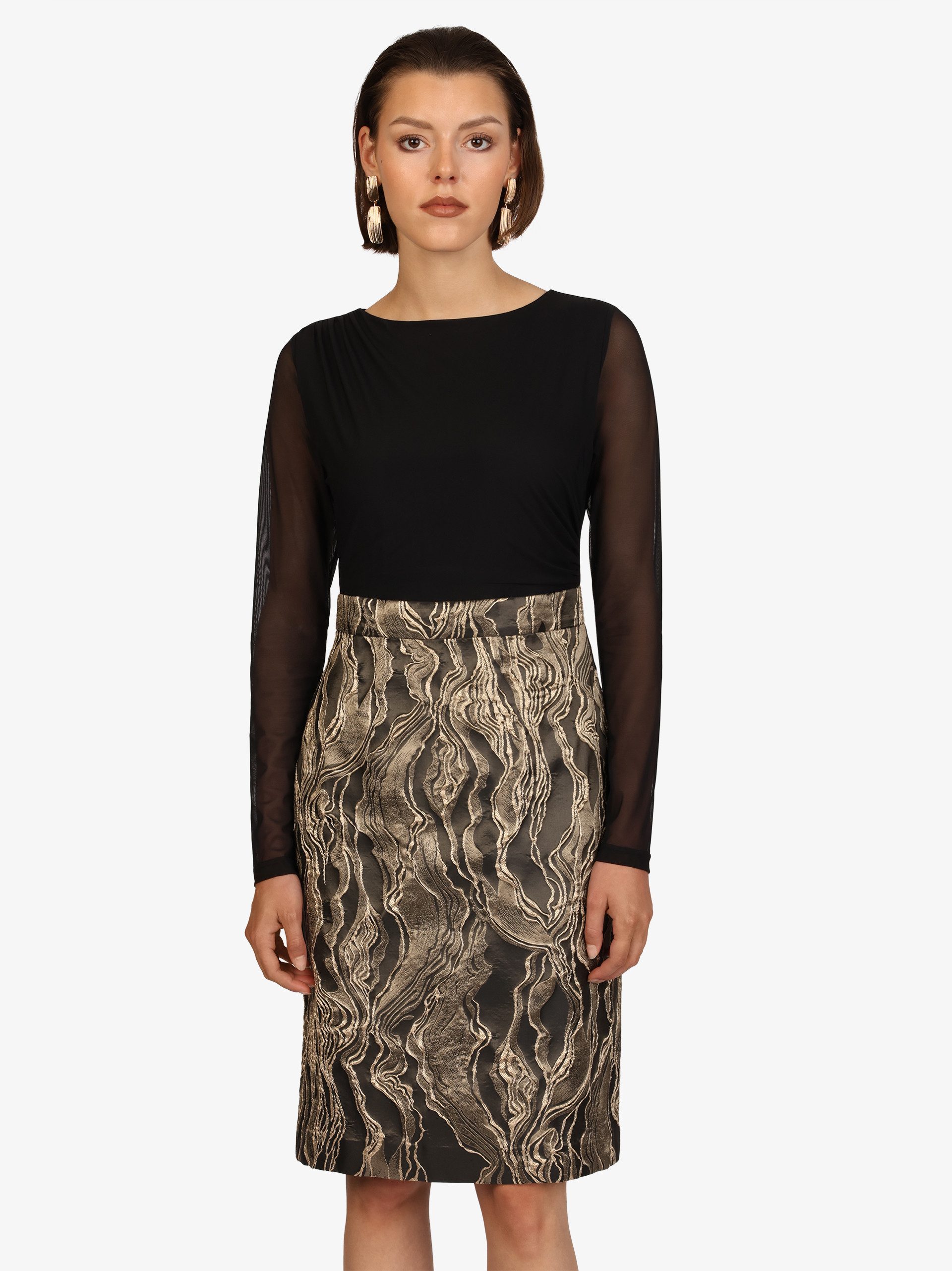 Kraimod Cocktailkleid mit gemustertem Rock