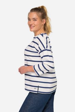 Laurasøn Sweatshirt Sweatshirt oversized Ringel 3/4-Ärmel OEKO-TEX
