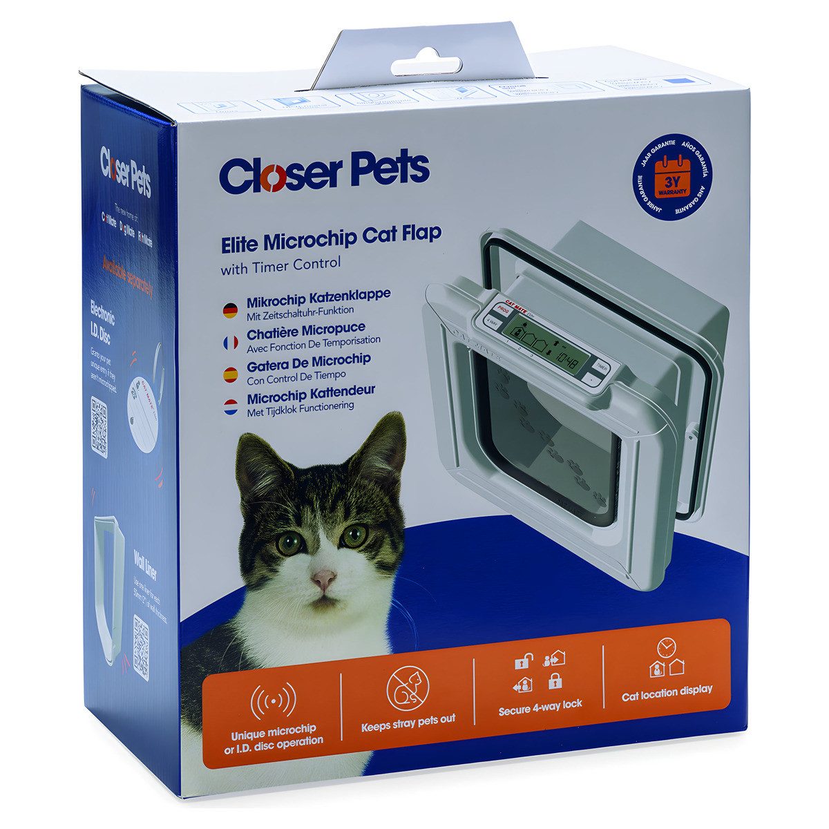 Katzenklappe Super Sel Chip + Disc 355 weiß