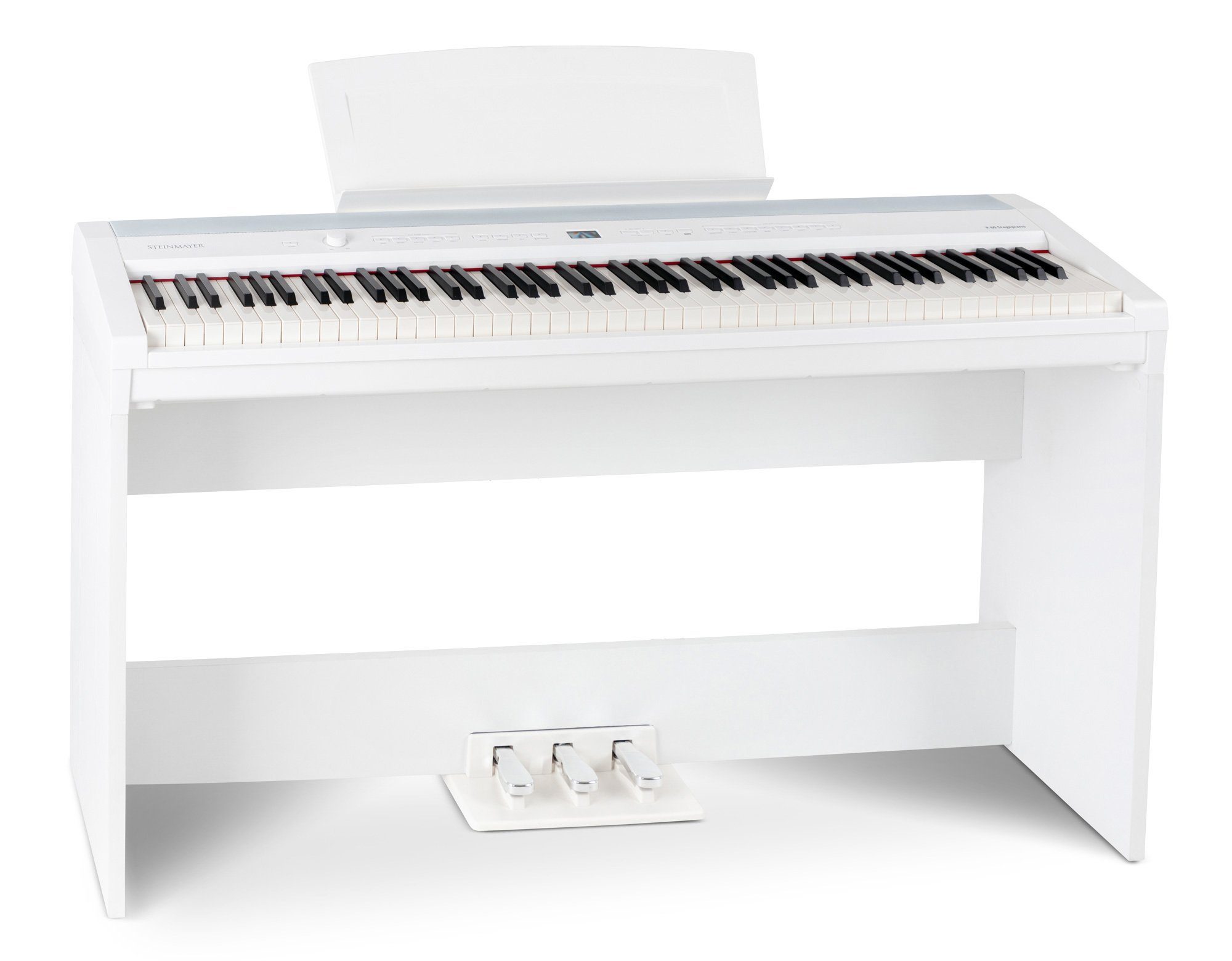 Steinmayer Stagepiano P-60 Stagepiano 88 Tasten (Home-Set, inkl. Unterbau, Kopfhörer, Pianobank, & Schule), Klavier, Hammermechanik, 128-fach polyphon, Aufnahmefunktion