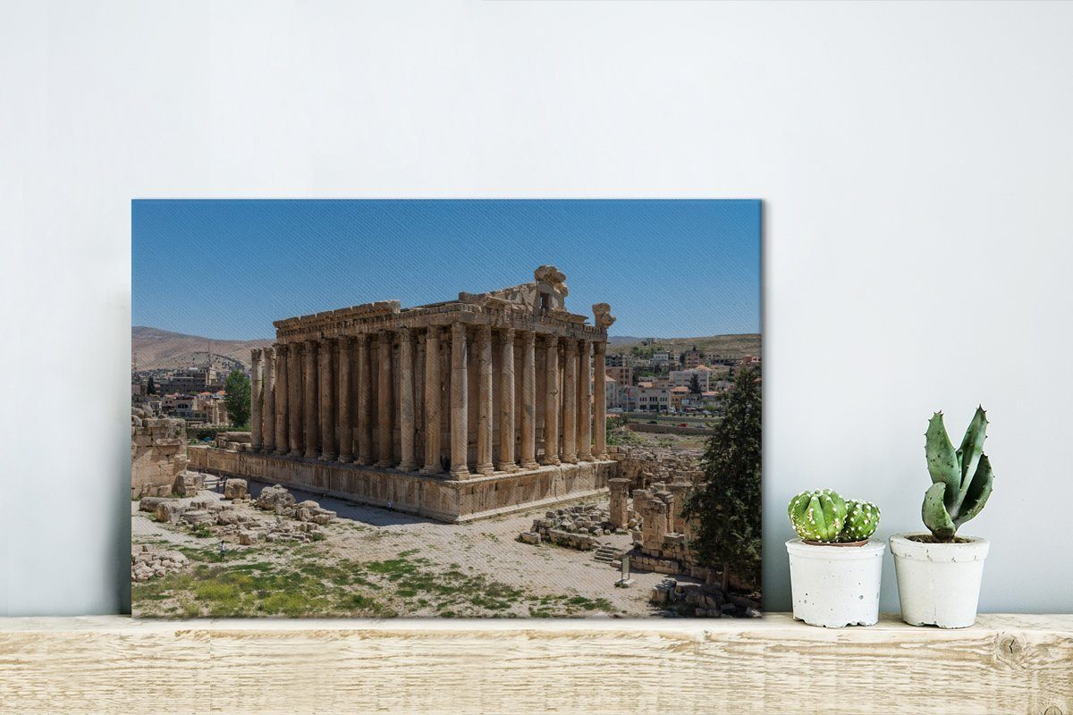römische OneMillionCanvasses® Der Wandbild Leinwandbilder, St), Wanddeko, 30x20 cm Tempel Leinwandbild Aufhängefertig, des Bacchus, (1