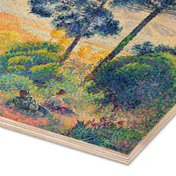 Posterlounge Holzbild Henri-Edmond Cross, Landschaft der Provence, Malerei