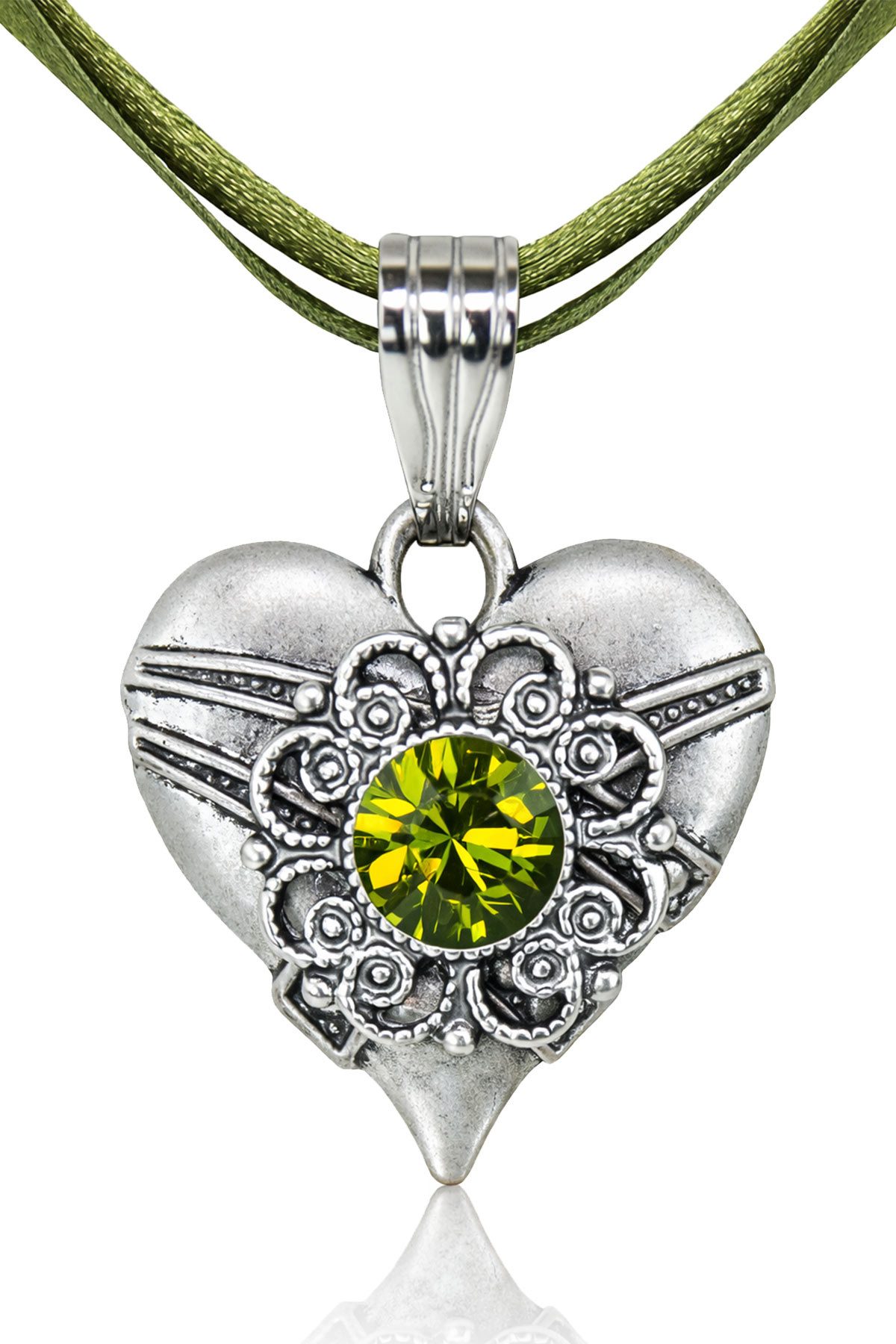 Kette mit Anhänger LUISIA® Halskette "Paula" - Herzanhänger und Premium Kristall