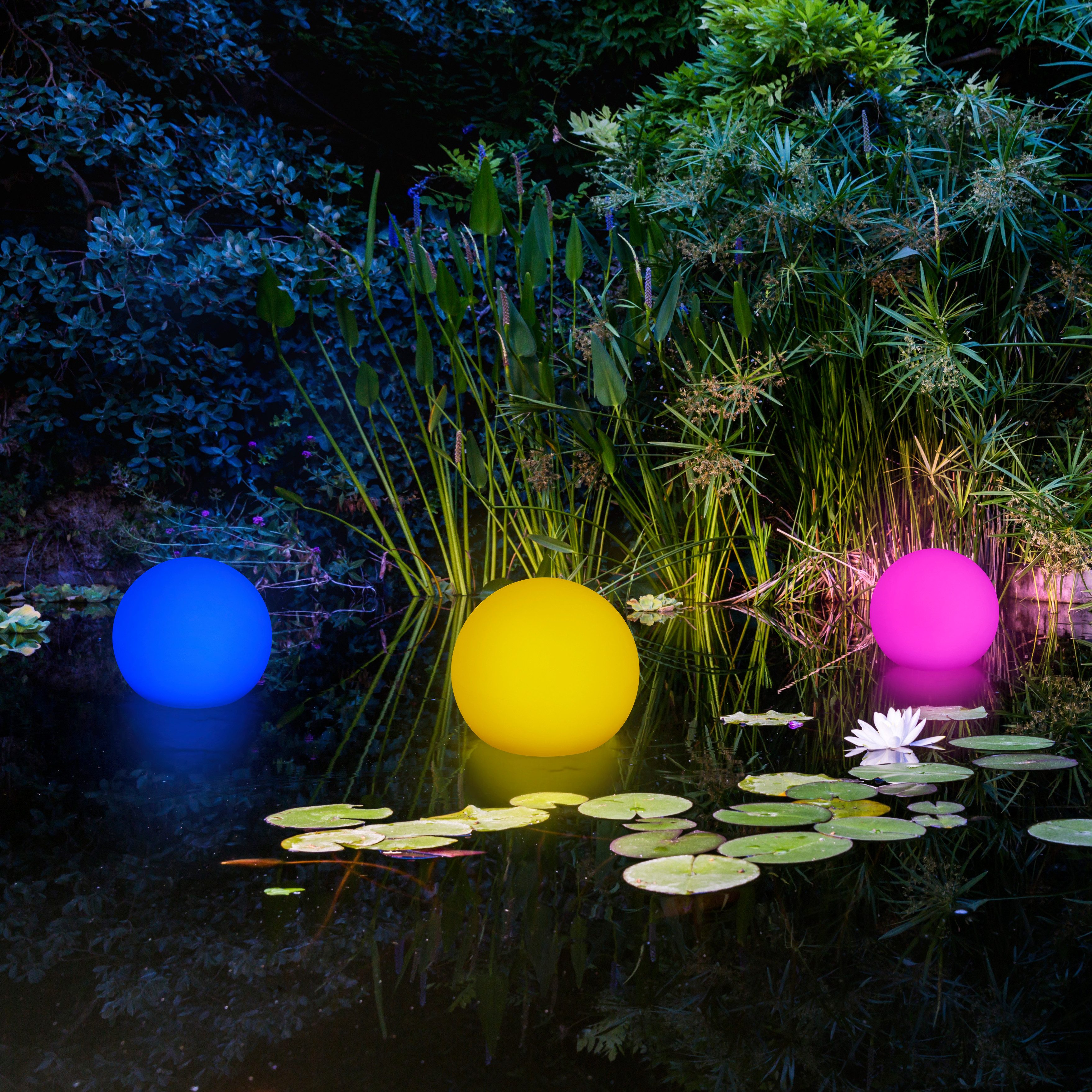OTTO home LED Solarleuchte Ollira, LED-Solar Kugelleuchte, RGB, Tageslichtsensor, LED fest integriert, Warmweiß, RGB, mit Erdspieß – Bild 4 von 5