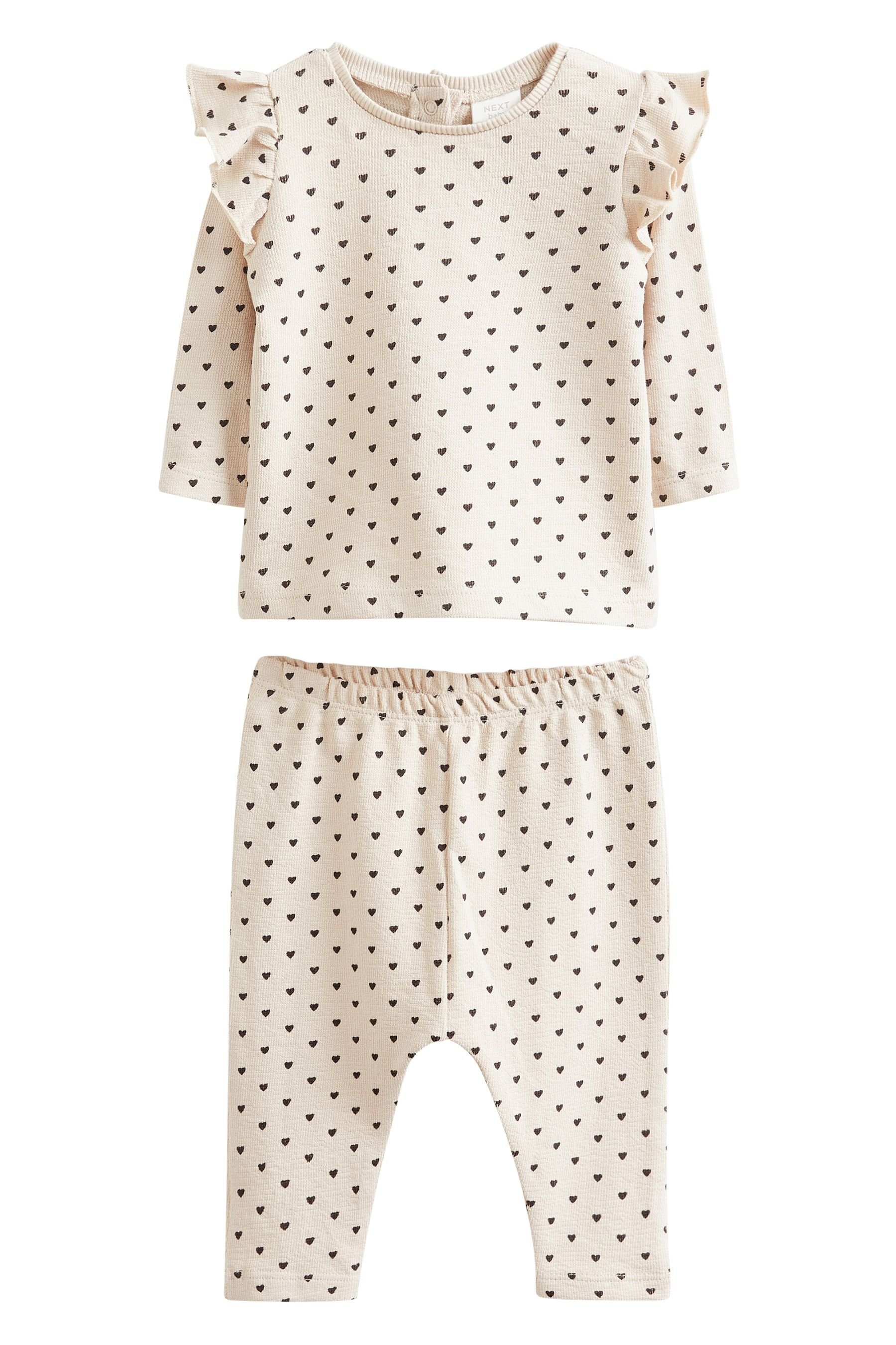 Next Shirt & Leggings Baby-Set aus Leggings und Top mit Rüschenärmeln (2-tlg) | Shirt-Sets