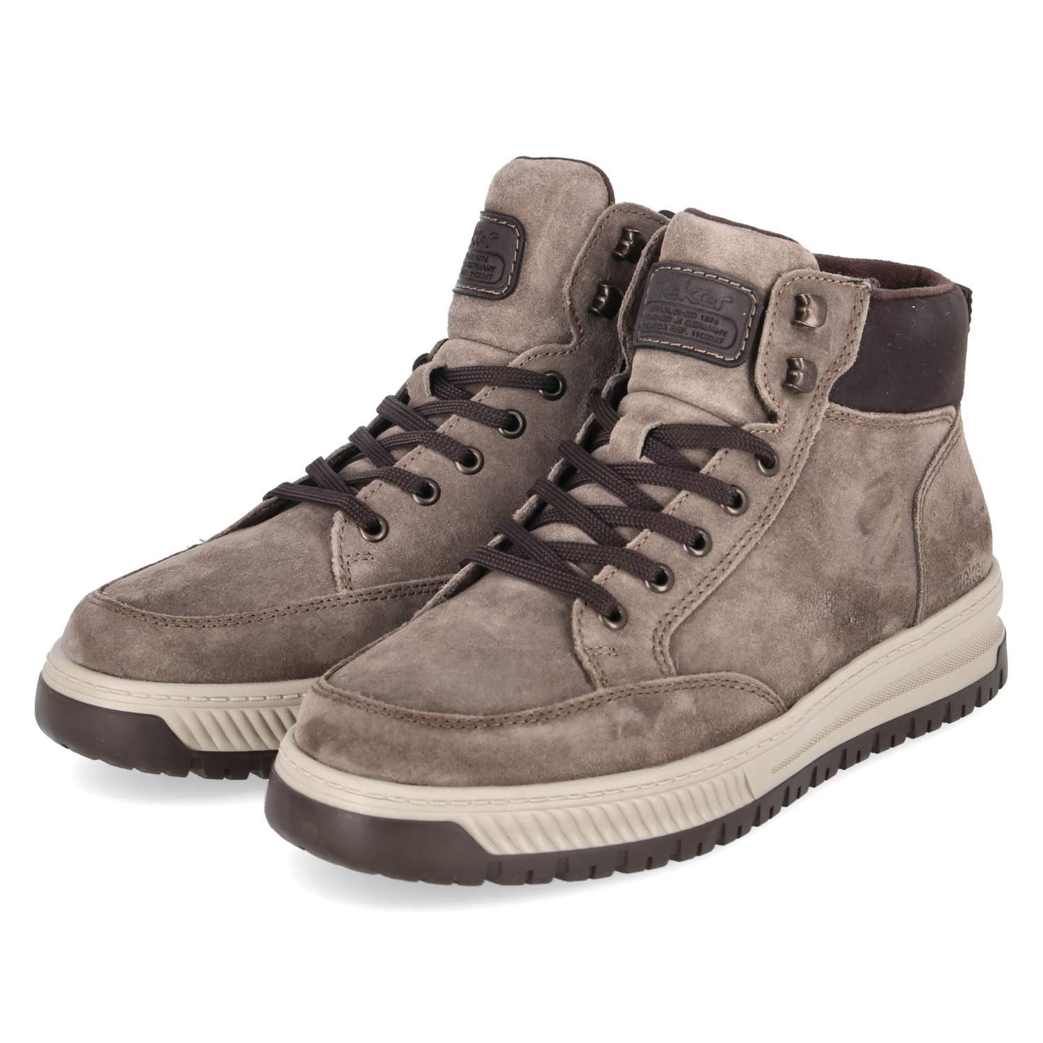 Rieker Rieker Boots 38549-64 Herren Rauleder taupe Schnürstiefel