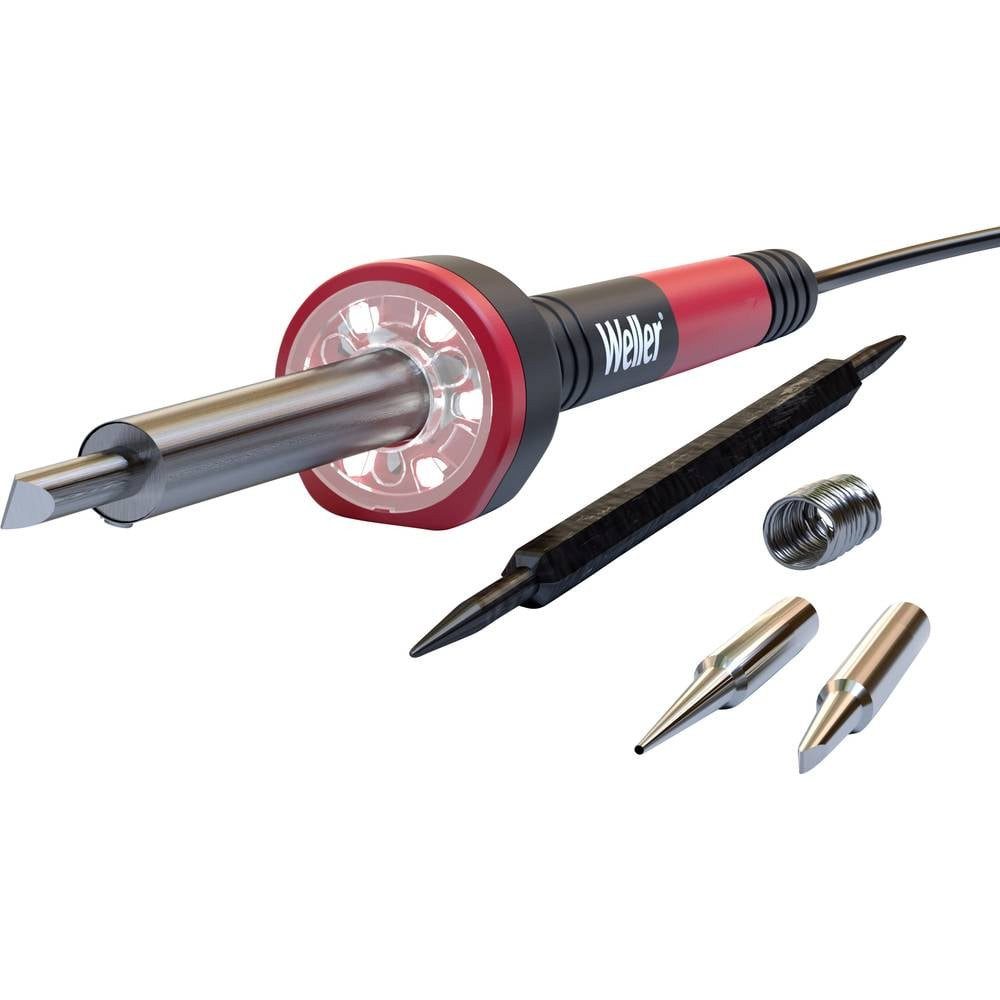 Weller Lötkolben 60-Watt-Lötkolbenkit LED Ringlicht, UK WLIRK6023G, inkl. Ablage, inkl. Lötzinn, inkl. LED-Beleuchtung