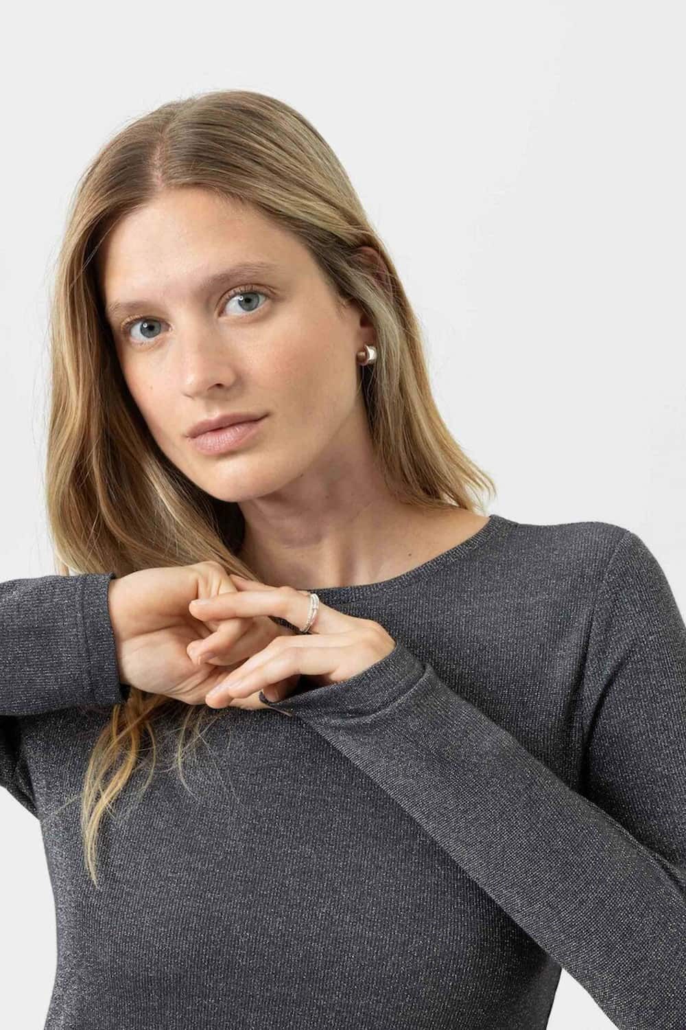 Mey T-Shirt Damen T-Shirt langarm SPARKLING RIB