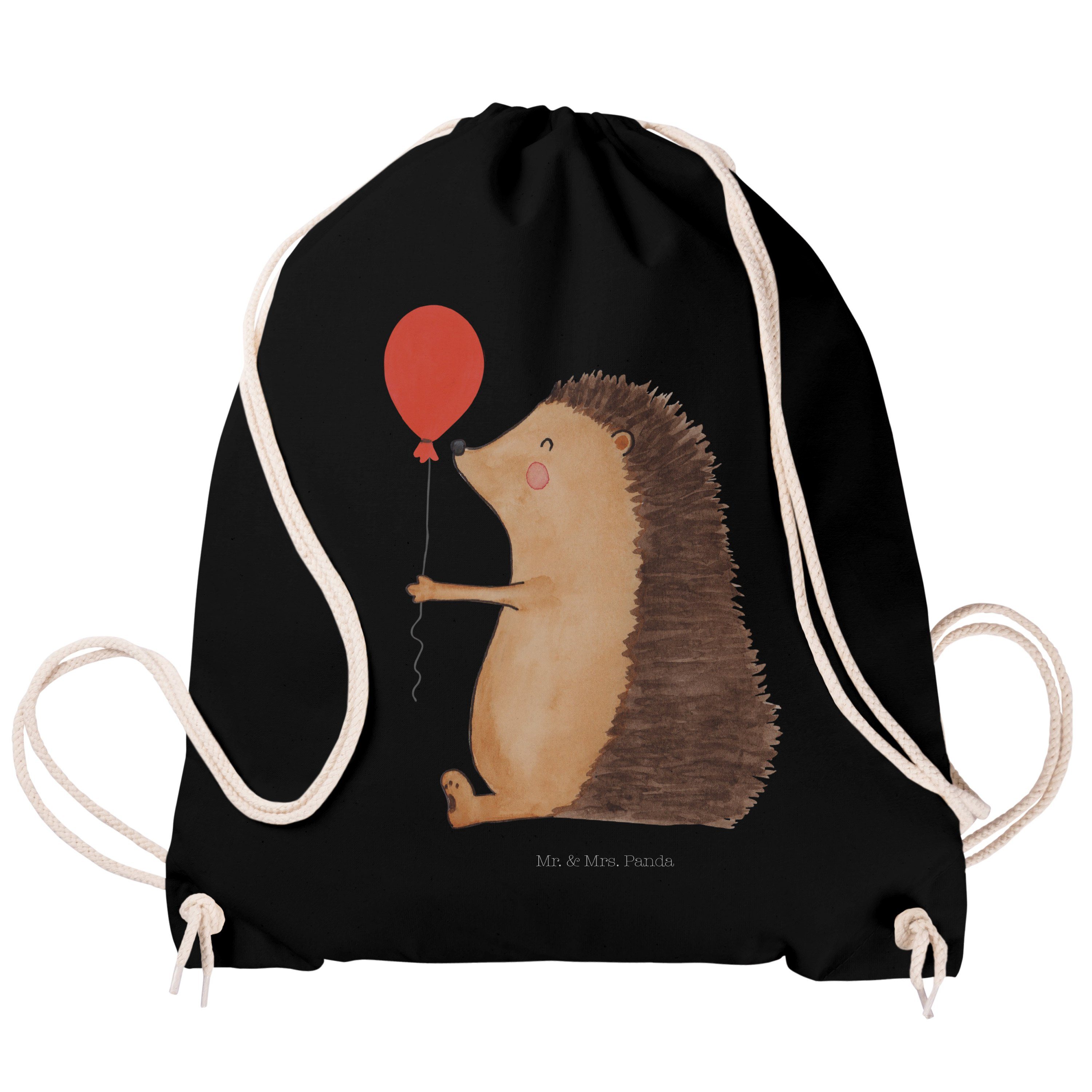 - Glückwunsch, Igel Birthday Luftballon - & Happy Panda Mrs. (1-tlg) mit Schwarz Geschenk, Sporttasche Mr.