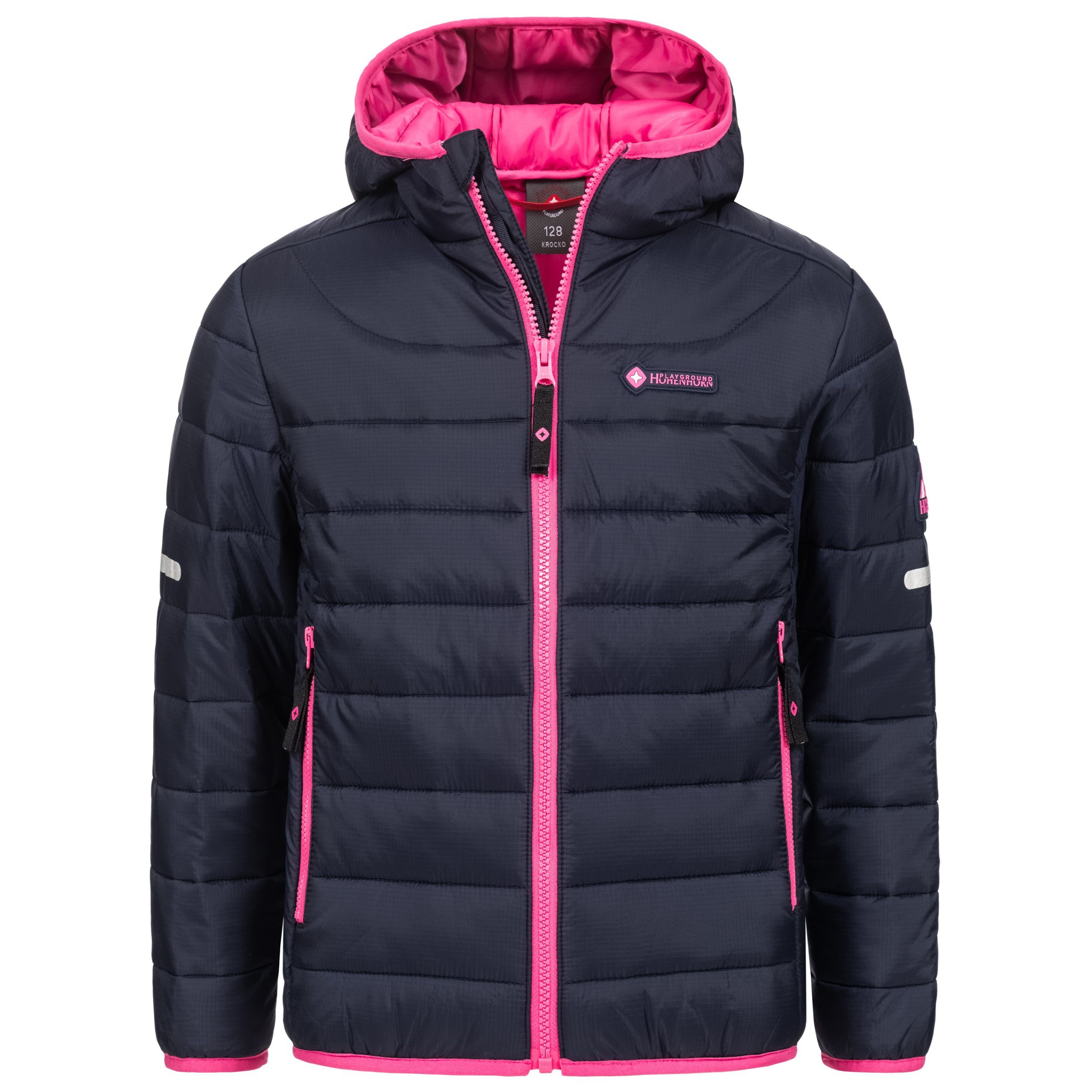 Steppjacke Jungen Krocko Mädchen Kinder Höhenhorn Steppjacke Dunkelblau/Pink Jacke Übergangsjacke Höhenhorn