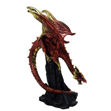 MystiCalls Fantasy-Figur Kleiner roter Drache auf Fels Drachenfigur Figur Fantasy Fantasyfigur (1 St), Perfekt zu jedem Anlass - Geburtstag, Weihnachten