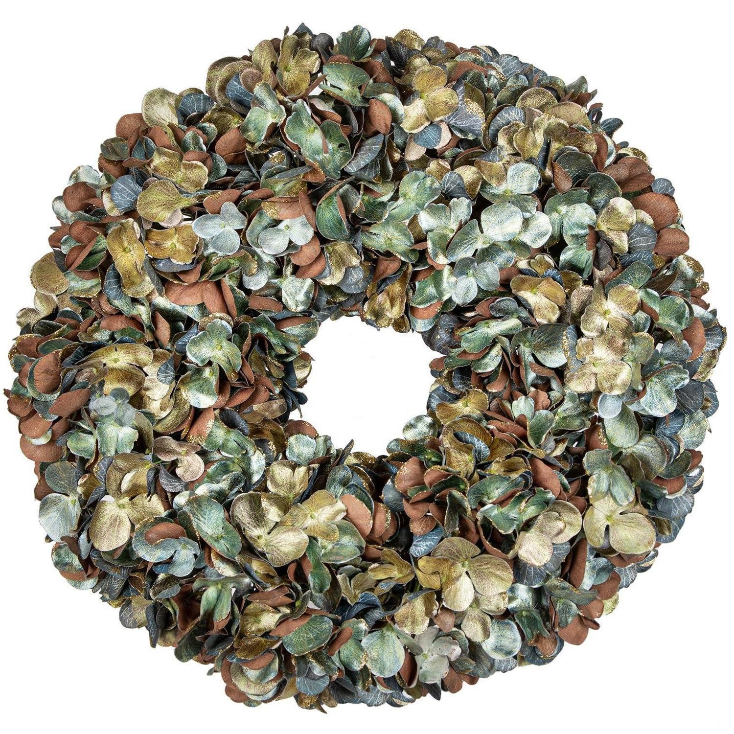 LuxusKollektion Adventskranz Weihnachtskranz Hortensien 61cm Blau