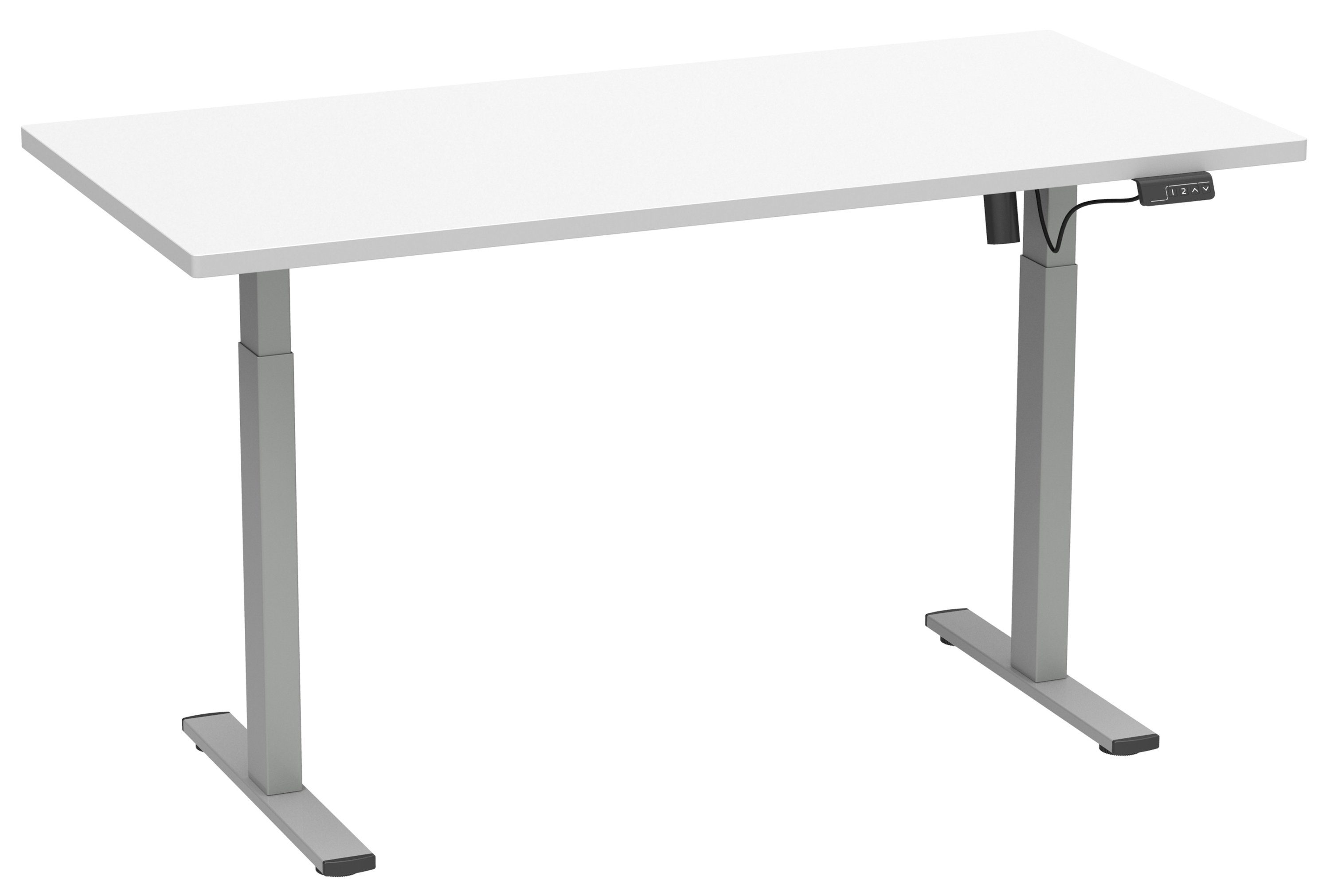 Höhenverstellbares 110x50 Weiß Lona Schreibtisch VCM Schreibtisch SI