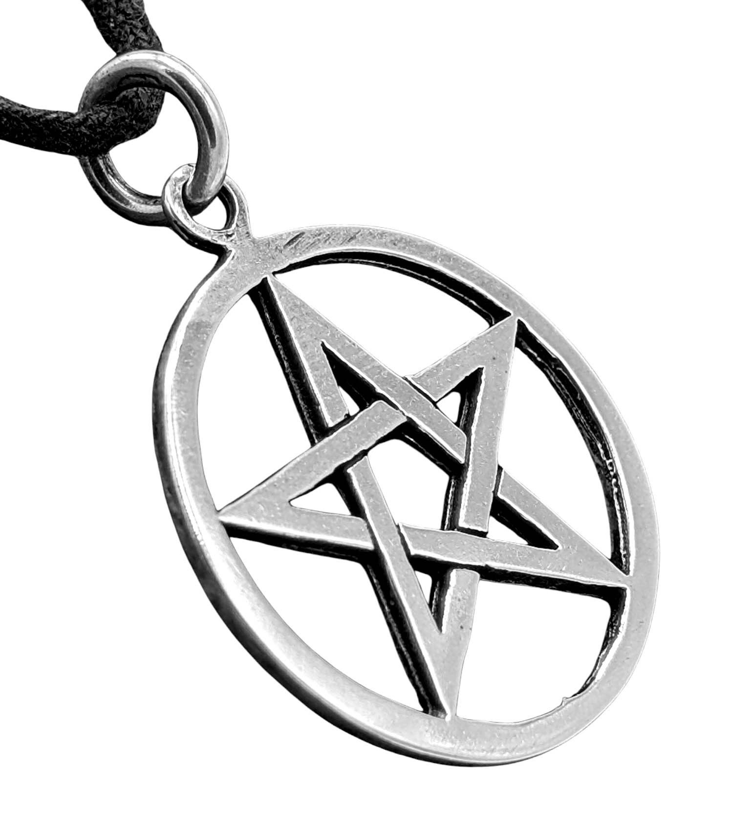 Kettenanhänger Pentagramm 925 Silber Anhänger Zauber Schutzamulett Magie Pentakel