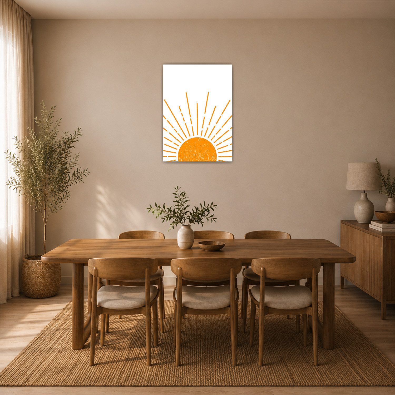 Tigerlino Poster Sonnenaufgang Poster Boho Wandbild Minimalistisch Sonnenstrahlen