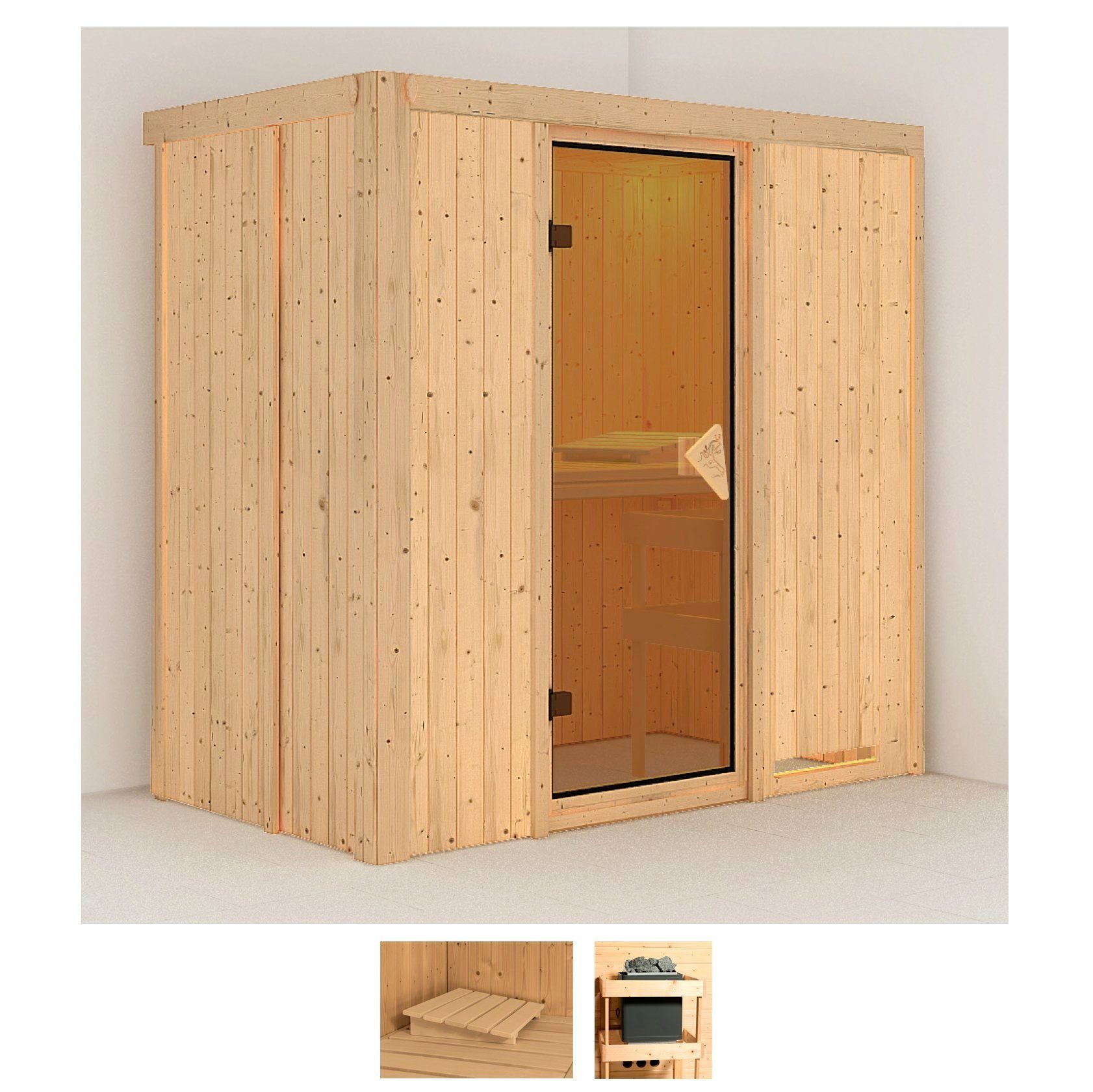 Karibu Sauna Vada, BxTxH: 196 x 118 x 198 cm, 68 mm, (Set) ohne Ofen