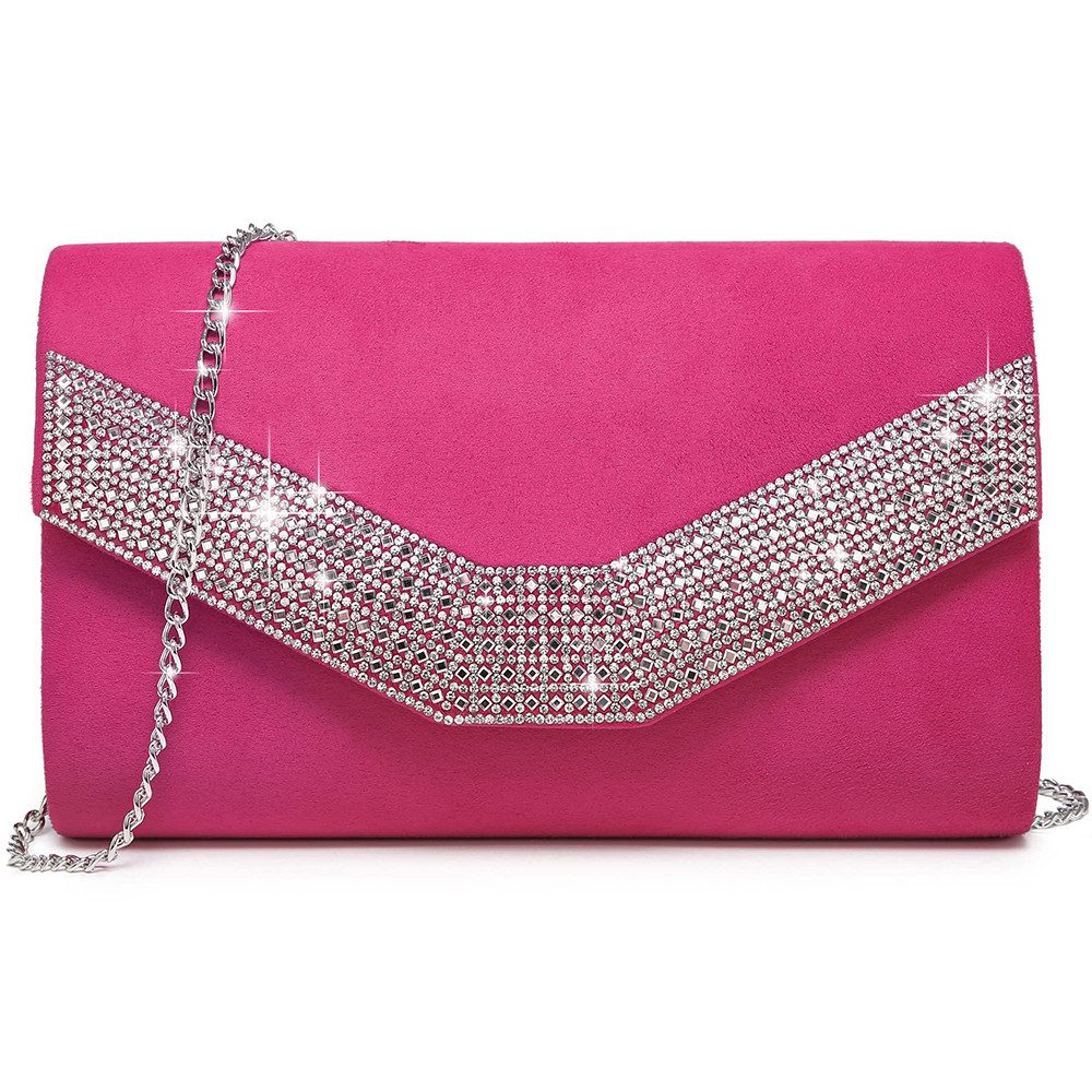 nsihing Abendtasche Damen Glitzer Abendtasche, Clutch mit Kette, elegante Umschlagtasche, Abnehmbare Kette, ideal für Hochzeit, Party und festliche Anlässe