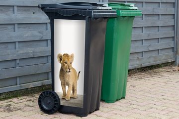 MuchoWow Wandsticker Löwe - Junge - Kinder - Jungen - Tiere - Mädchen (1 St), Mülleimer-aufkleber, Mülltonne, Sticker, Container, Abfalbehälter