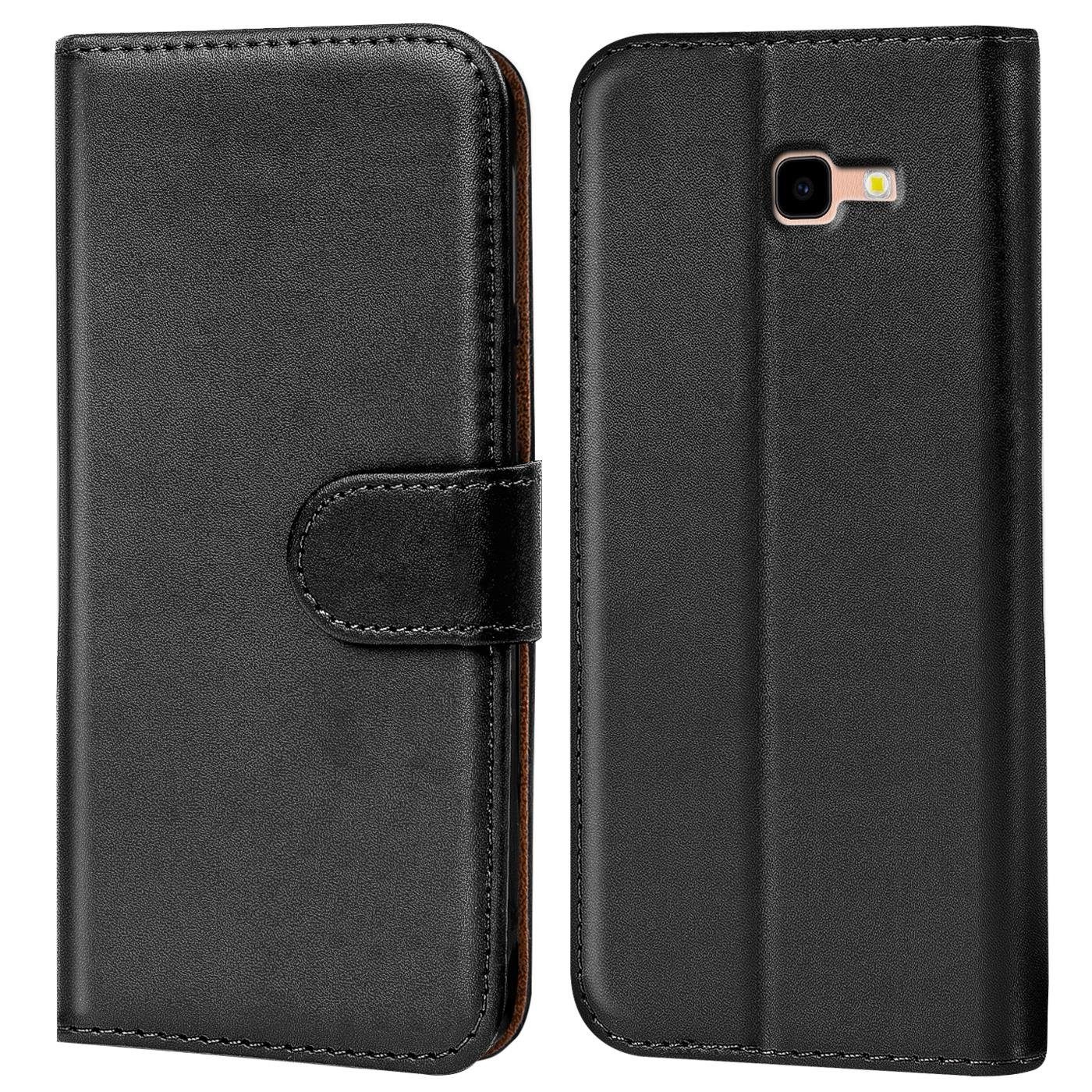 CoolGadget Handyhülle Wallet Klapp Tasche Book Case für Samsung Galaxy J4 Plus 6 Zoll, Hülle Klapphülle Flip Cover Etui Schutzhülle