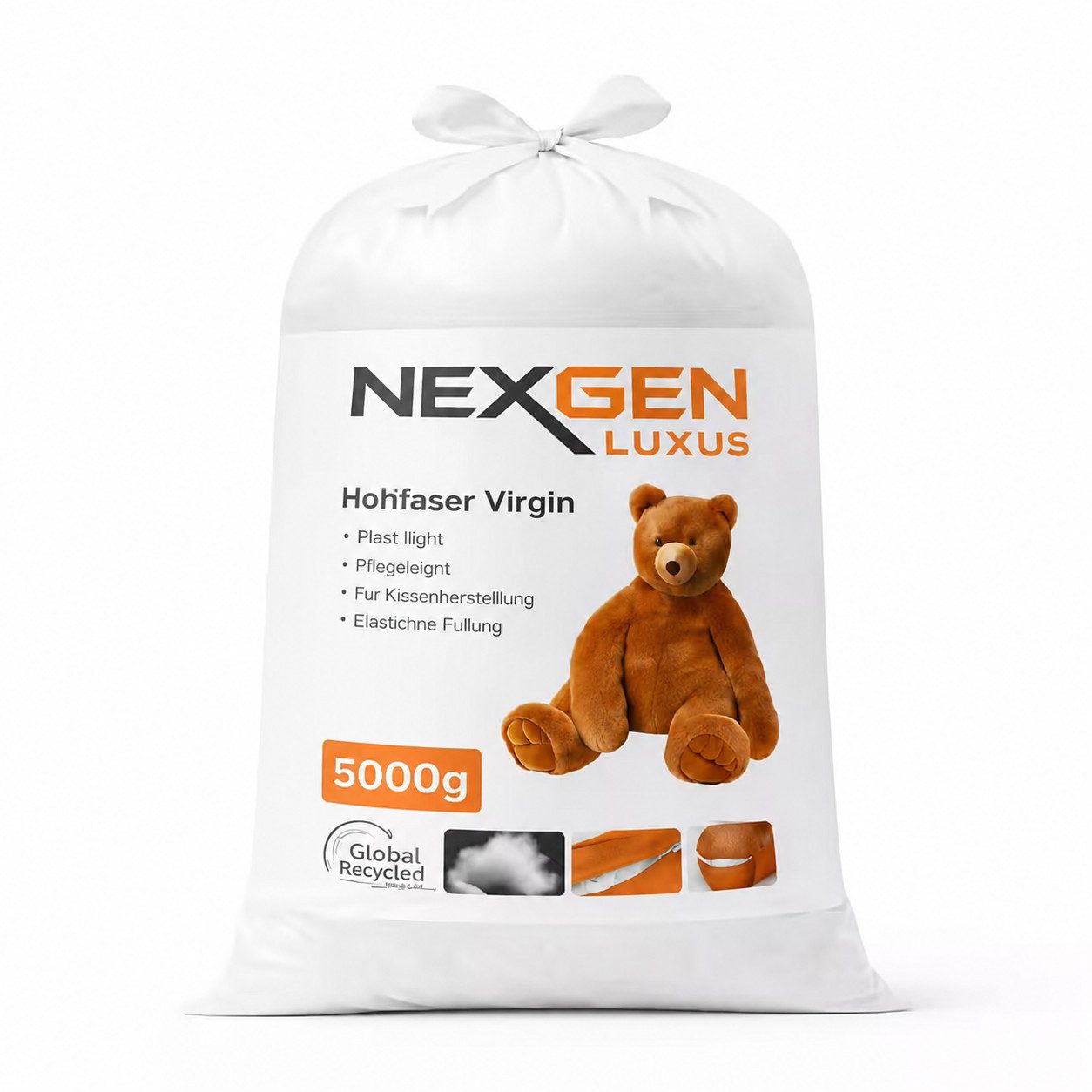 NEXGEN Luxus Kissenfüllung Füllwatte Polyester Füllung Hohlfaserfüllung für Kissen & kuscheltiere, Decken, Sofas, Plüschtiere, Sitz- & Nackenkissen, Teddybären