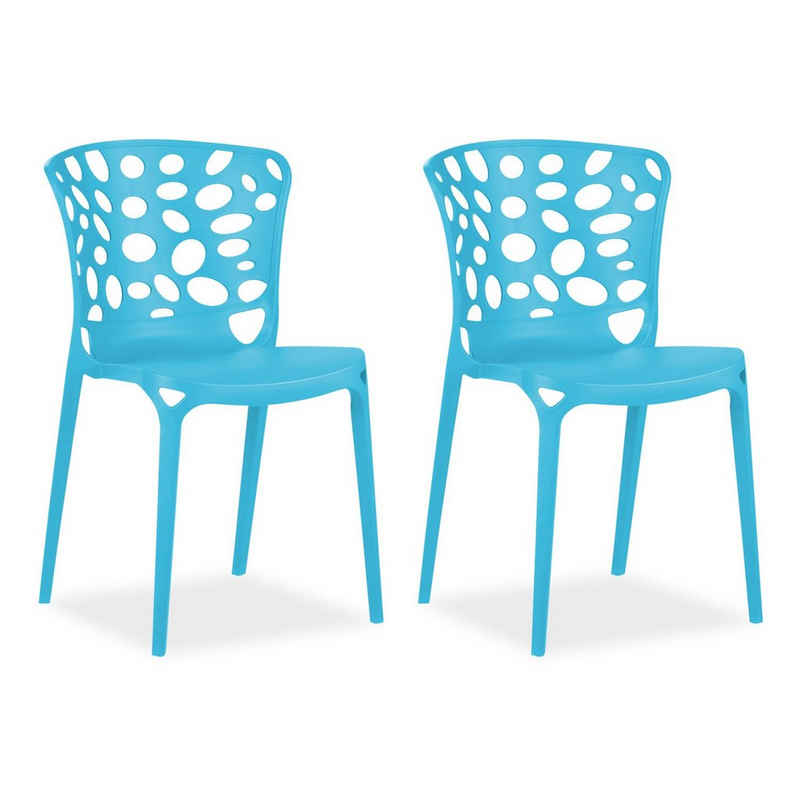 Homestyle4u Gartenstuhl Stuhl Set 2, 4 oder 6 Стільці in 3 Farben (2er Set)