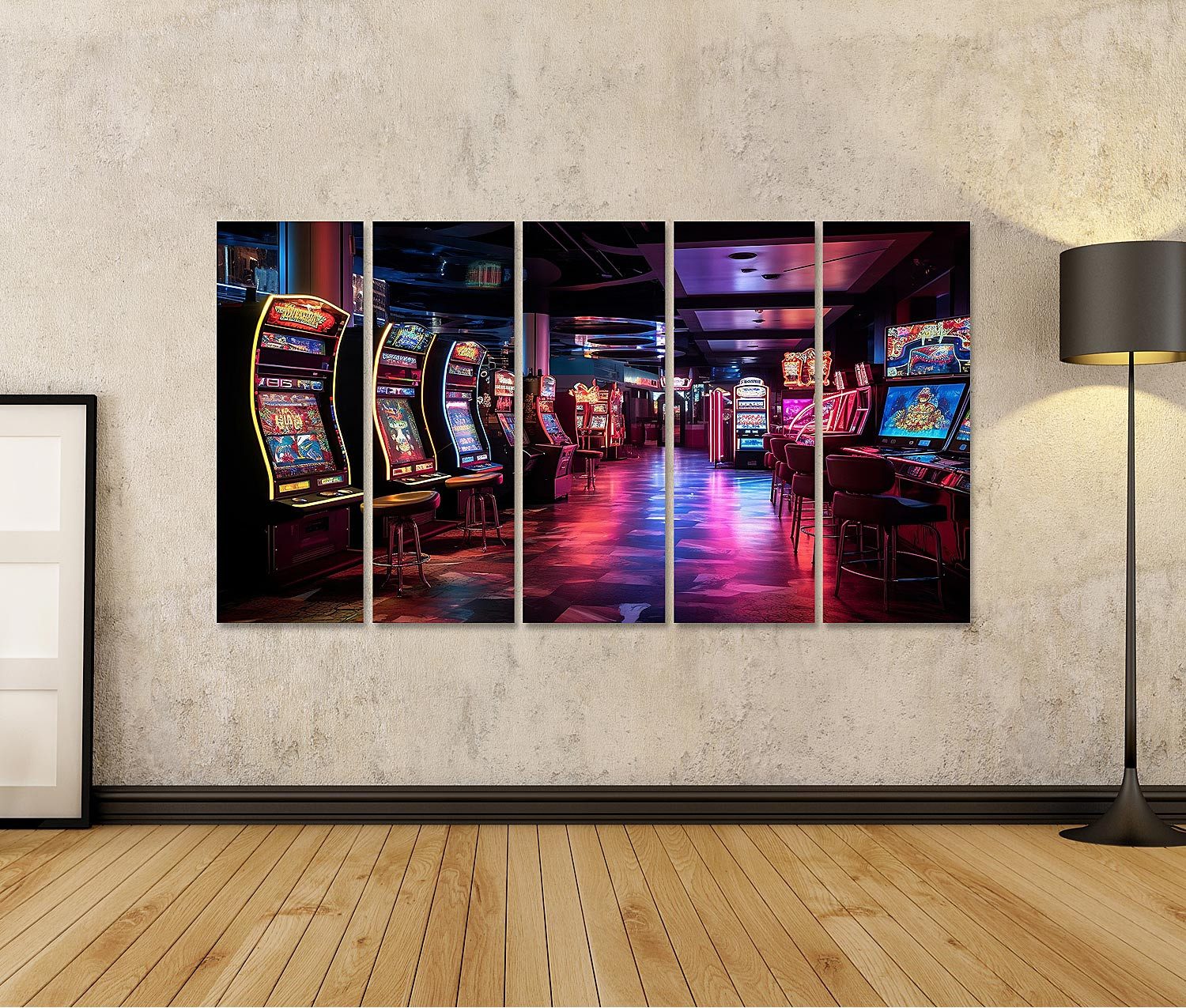 islandburner Leinwandbild Casino bei Nacht beleuchtet günstig online kaufen