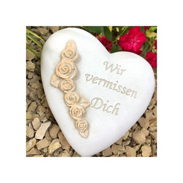 Radami Gartenfigur XXL Grabherz Spruch "Wir vermissen dich" ca.1200g