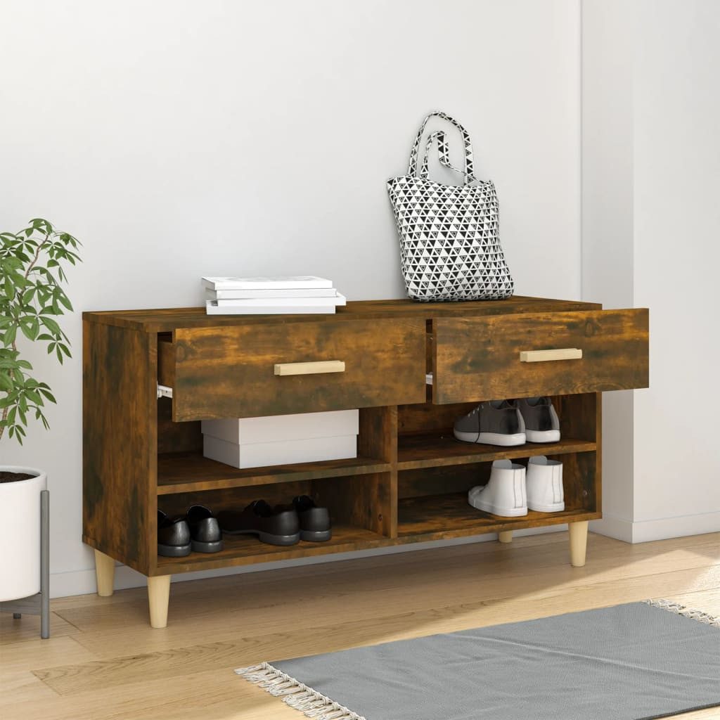 vidaXL Schuhregal Schuhschrank Räuchereiche 102x35x55 cm günstig online kaufen