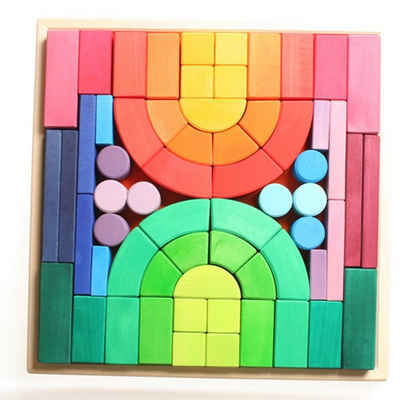 GRIMM´S Spiel und Holz Design Spielbausteine Holzspielzeug Baukasten romanischer Baukasten 62 Bauklötze