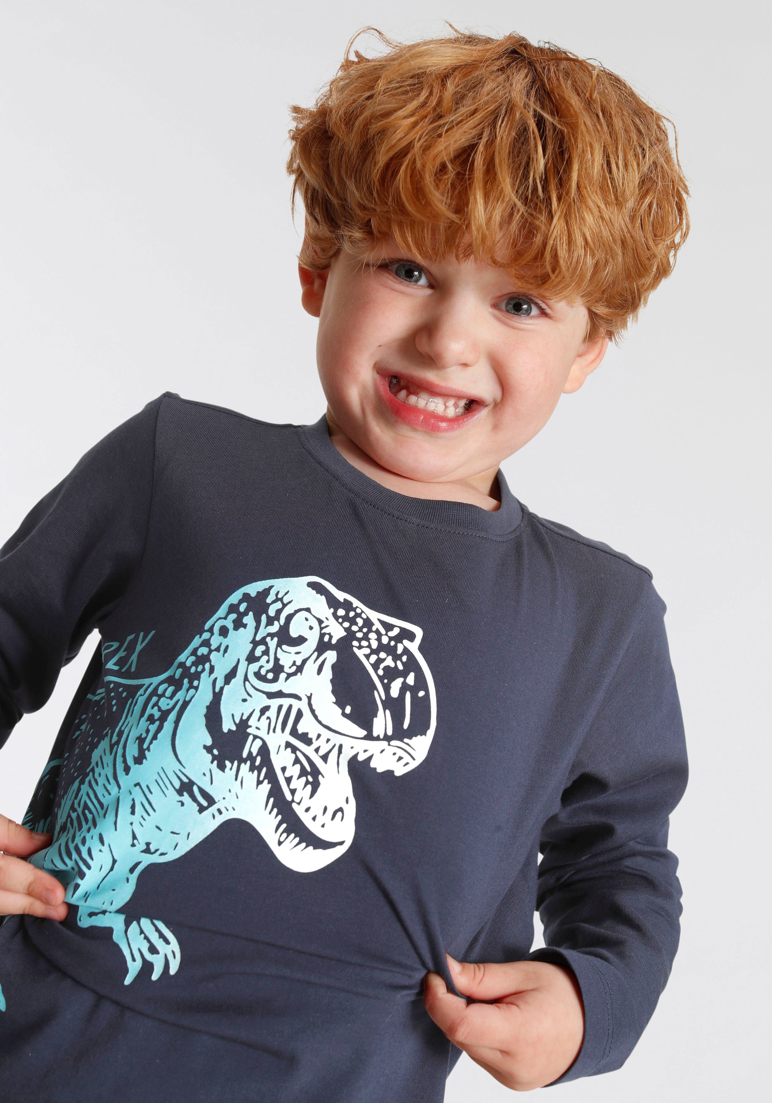 & 2-tlg) Dino Set & KIDSWORLD im Shirt (Spar-Set, Shirt Hose Jogginghose