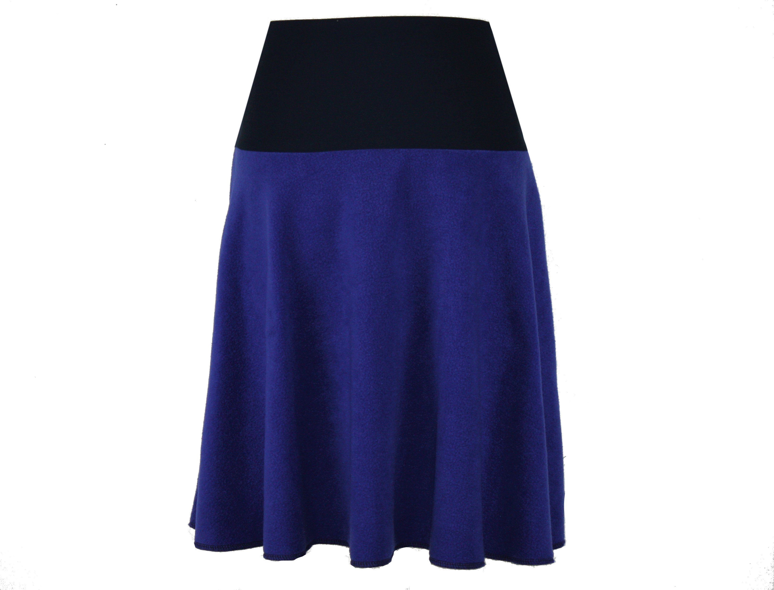 dunkle design A-Linien-Rock Fleece 57cm elastischer günstig online kaufen