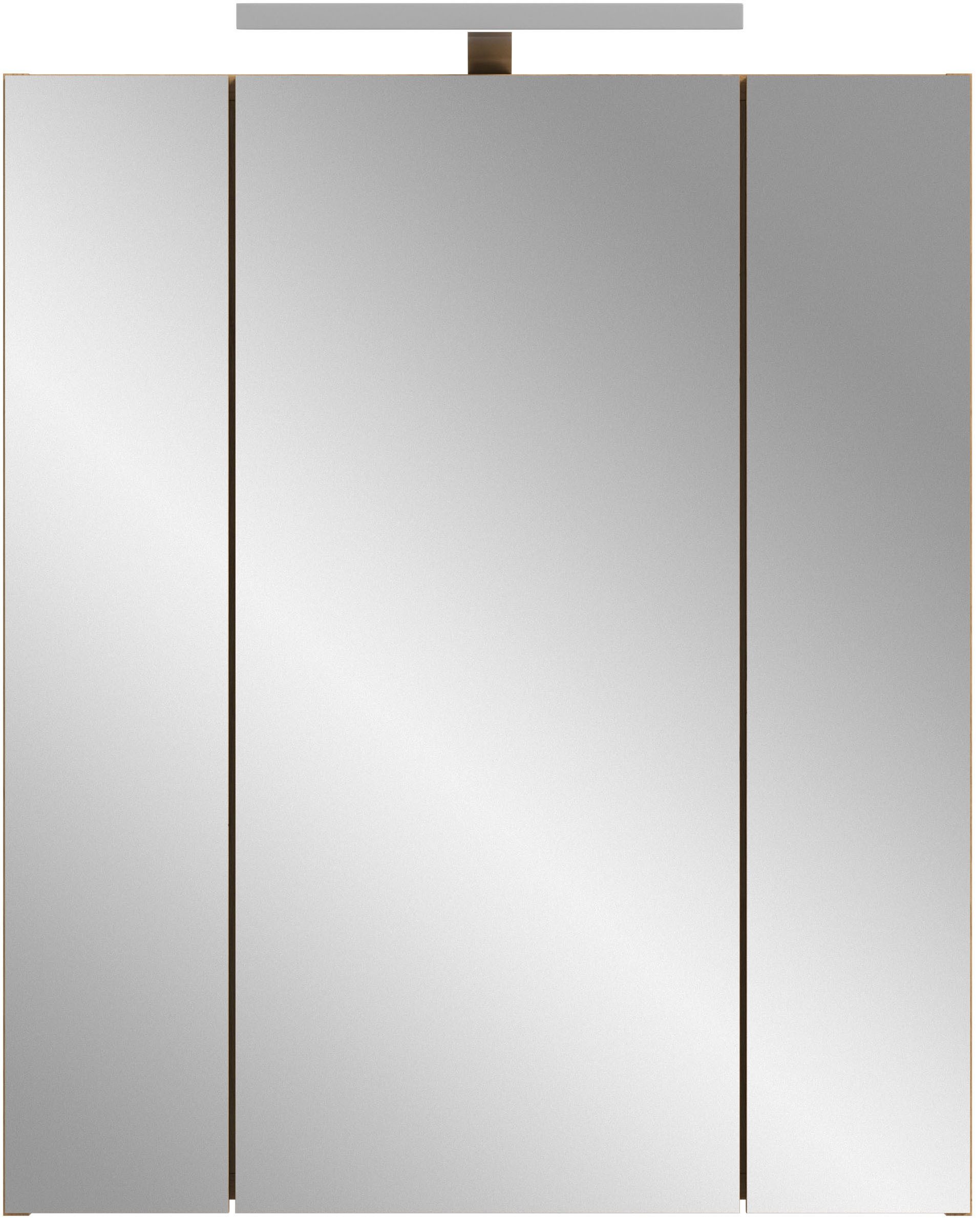 welltime Spiegelschrank FLORENZ, inkl. Beleuchtung, Breite 60 cm, 3 Spiegeltüren (TOPSELLER) in verschiedenen Farben erhältlich, Badmöbel, Badschrank, Schrank,  – Bild 3 von 5