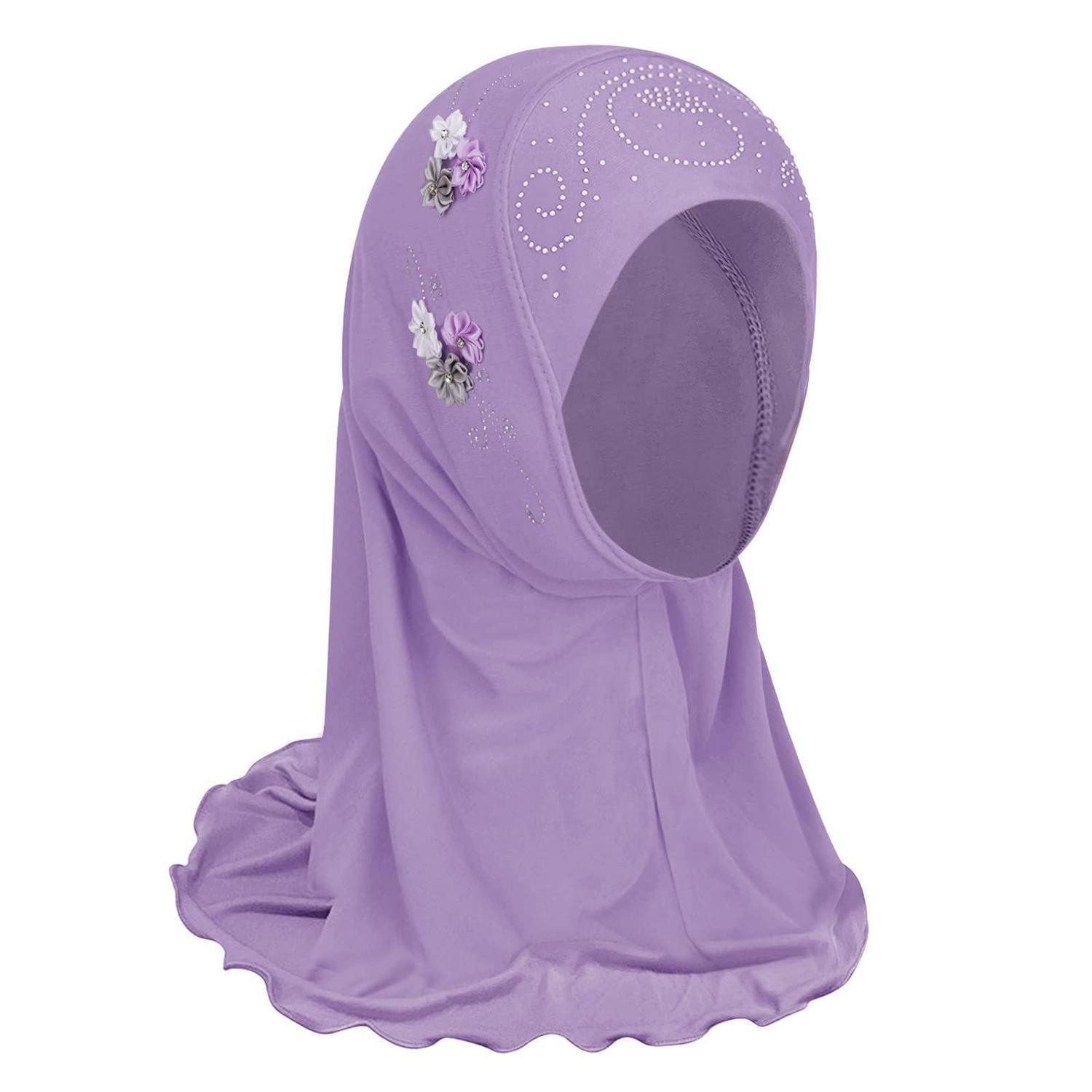LuxusKollektion Kopftuch Kopftuch Blumen lila 2-7 Jahre, (1-St)