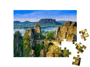 puzzleYOU Puzzle Bastei in der Sächsischen Schweiz, Deutschland, 48 Puzzleteile, puzzleYOU-Kollektionen Natur, Brücken, 500 Teile, 2000 Teile