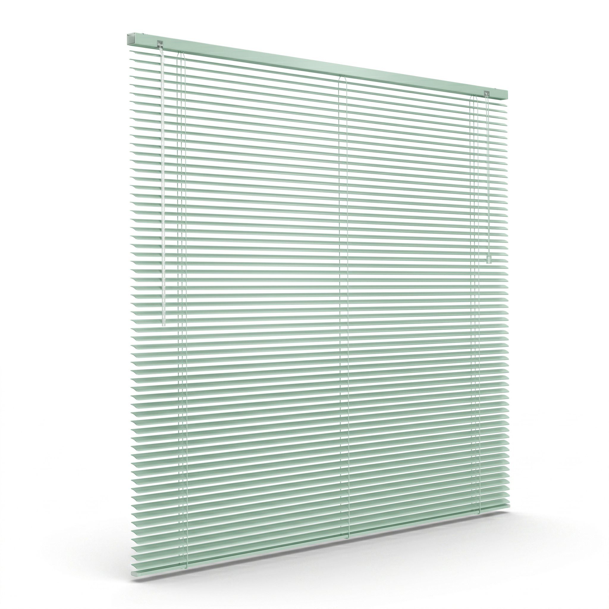 Victoria M. Jalousie Aluminium Jalousie, 45 x 130 cm, mondschein-grün matt, mit Bohrenohne Bohren, freihängend, Sicht- Licht- und Blendschutz, inkl. Klemmclips