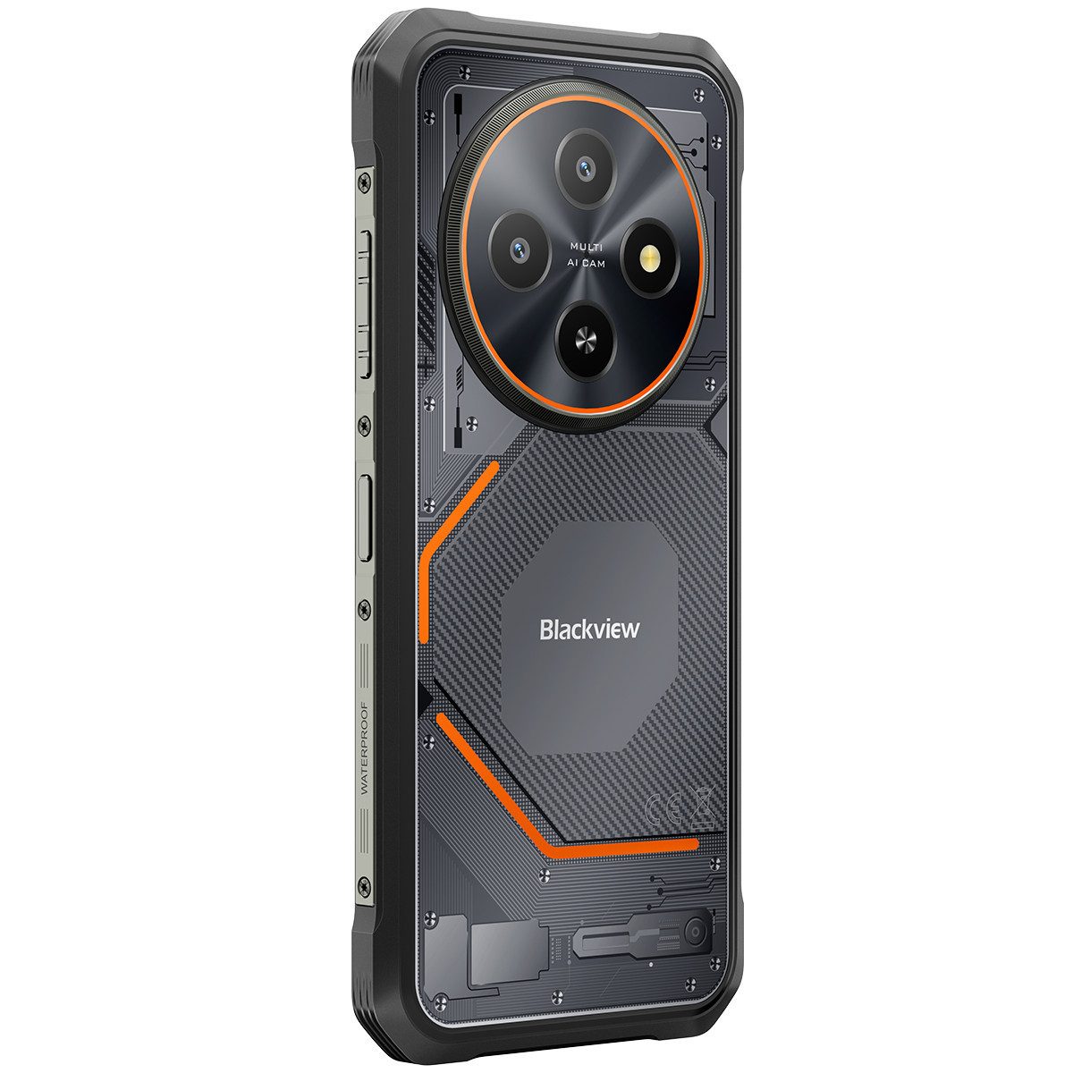 blackview FORT 2 Ultradünnes Robustphone: Nur 10.7mm, AI-Dreifachkamera Outdoor Smartphone (6.56 Zoll, 128 GB Speicherplatz, DokeOS 5.0, Android 15, 24GB, 16MP, 5W OTG)