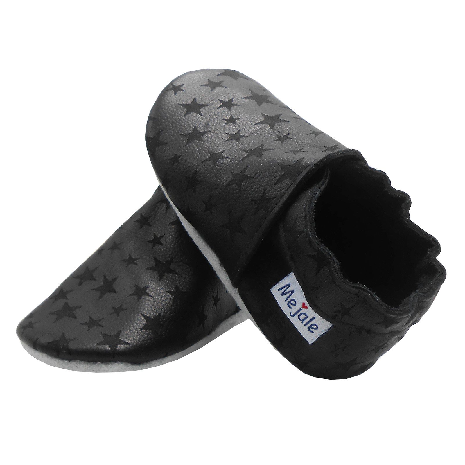 Mejale Geschnitzt Krabbelschuhe Lauflernschuhe Hausschuh Lederpuschen Schwarz Hausschuh
