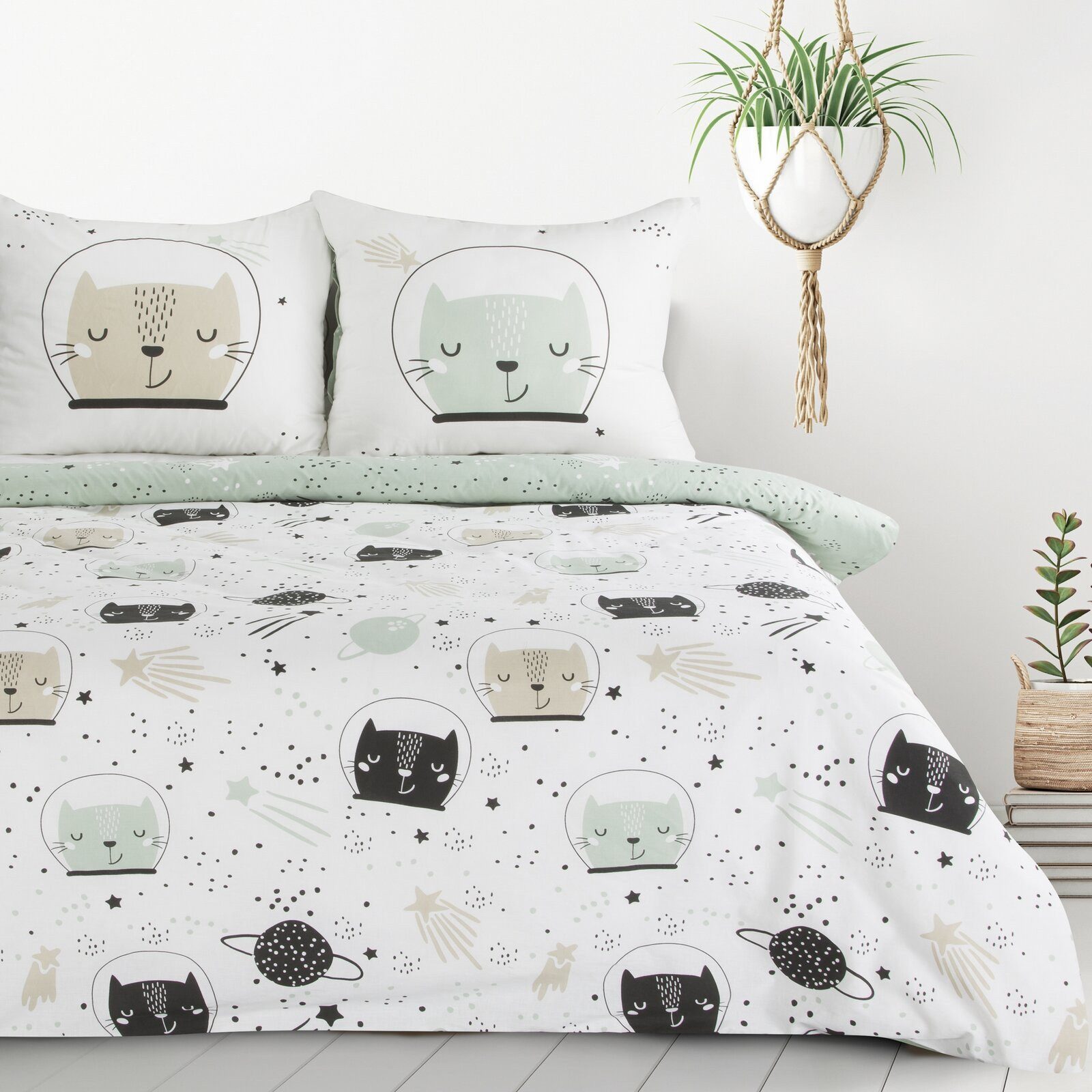 Design91 Kinderbettwäsche KID, Baumwolle, 2 teilig, Doppelseitige Kinderbettwäsche Dekorativ Hautfreundlich Baumwolle